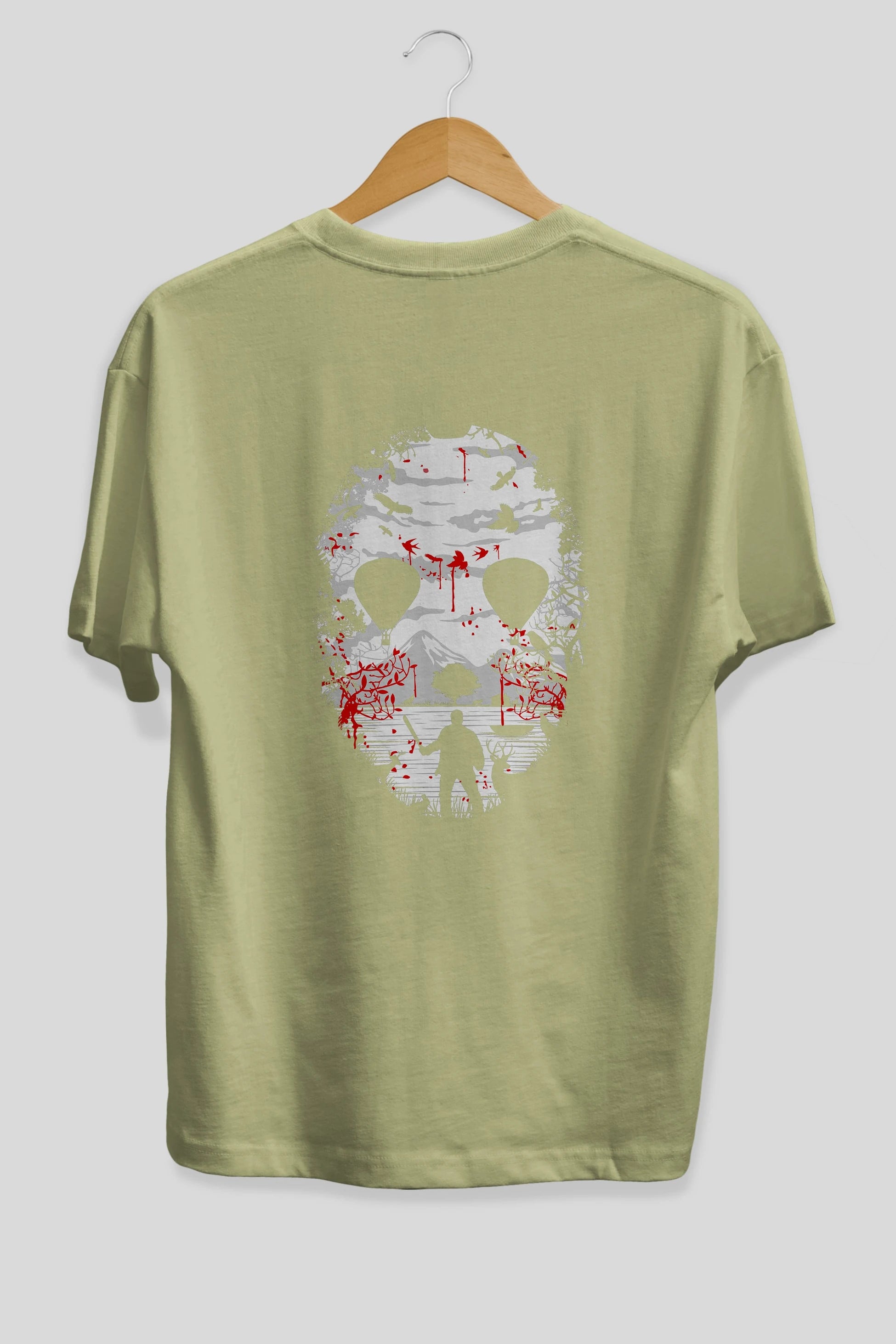 Crystal Lake Arka Baskılı Oversize t-shirt %100 pamuk Erkek Kadın Unisex