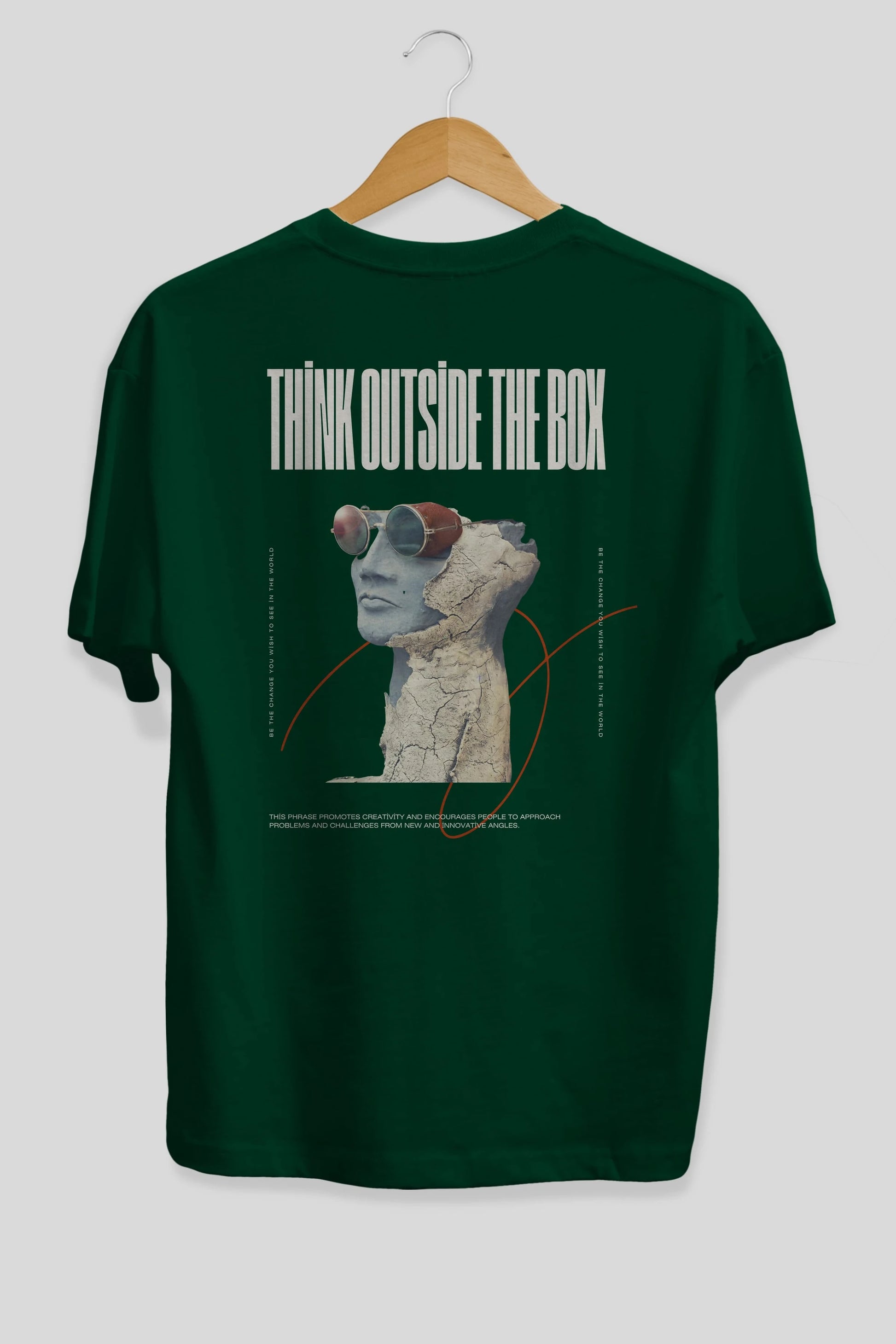 Think Outside The Box Arka Baskılı Oversize t-shirt Erkek Kadın Unisex