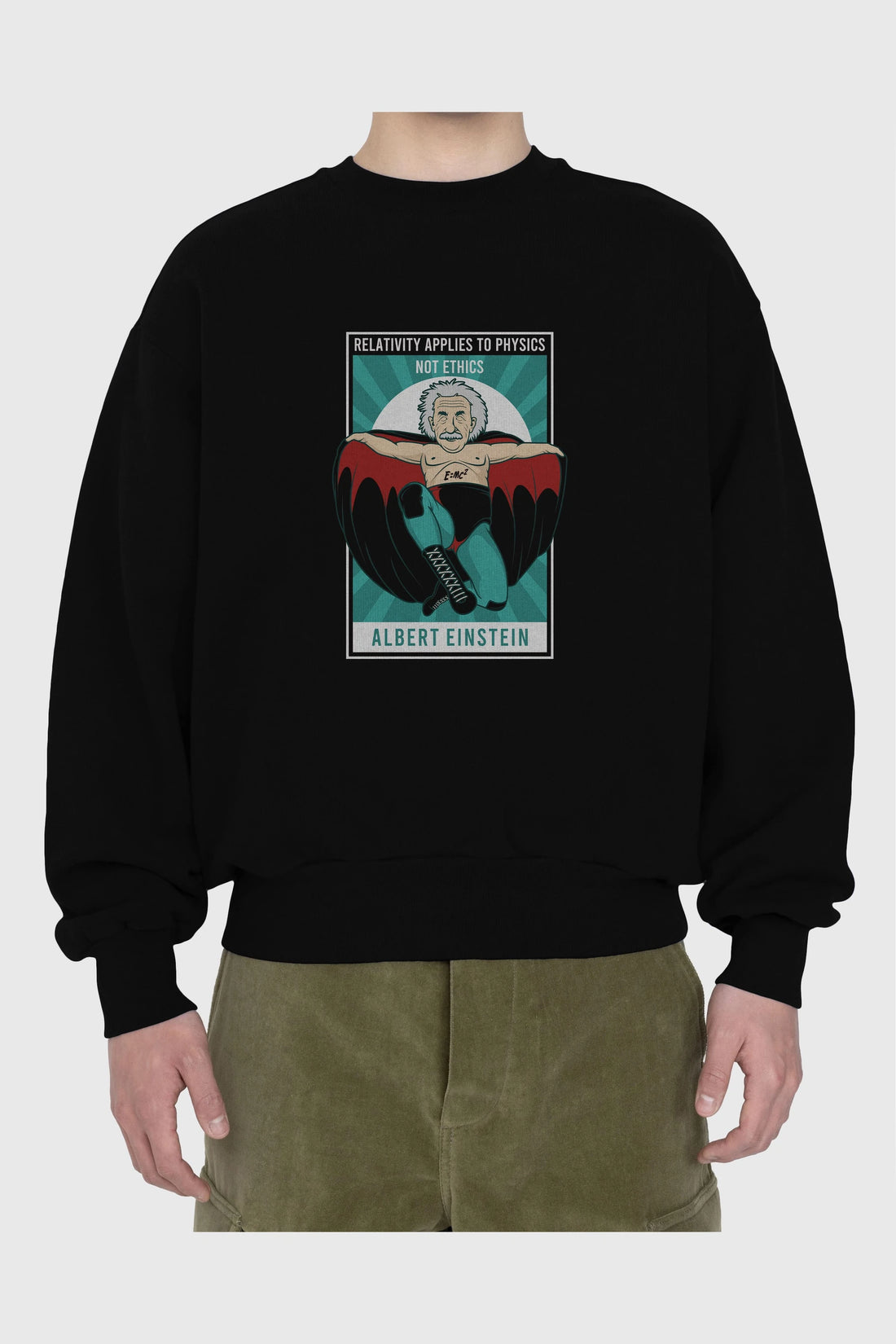 Nacho Libre Einstein Ön Baskılı Oversize Sweatshirt Erkek Kadın Unisex