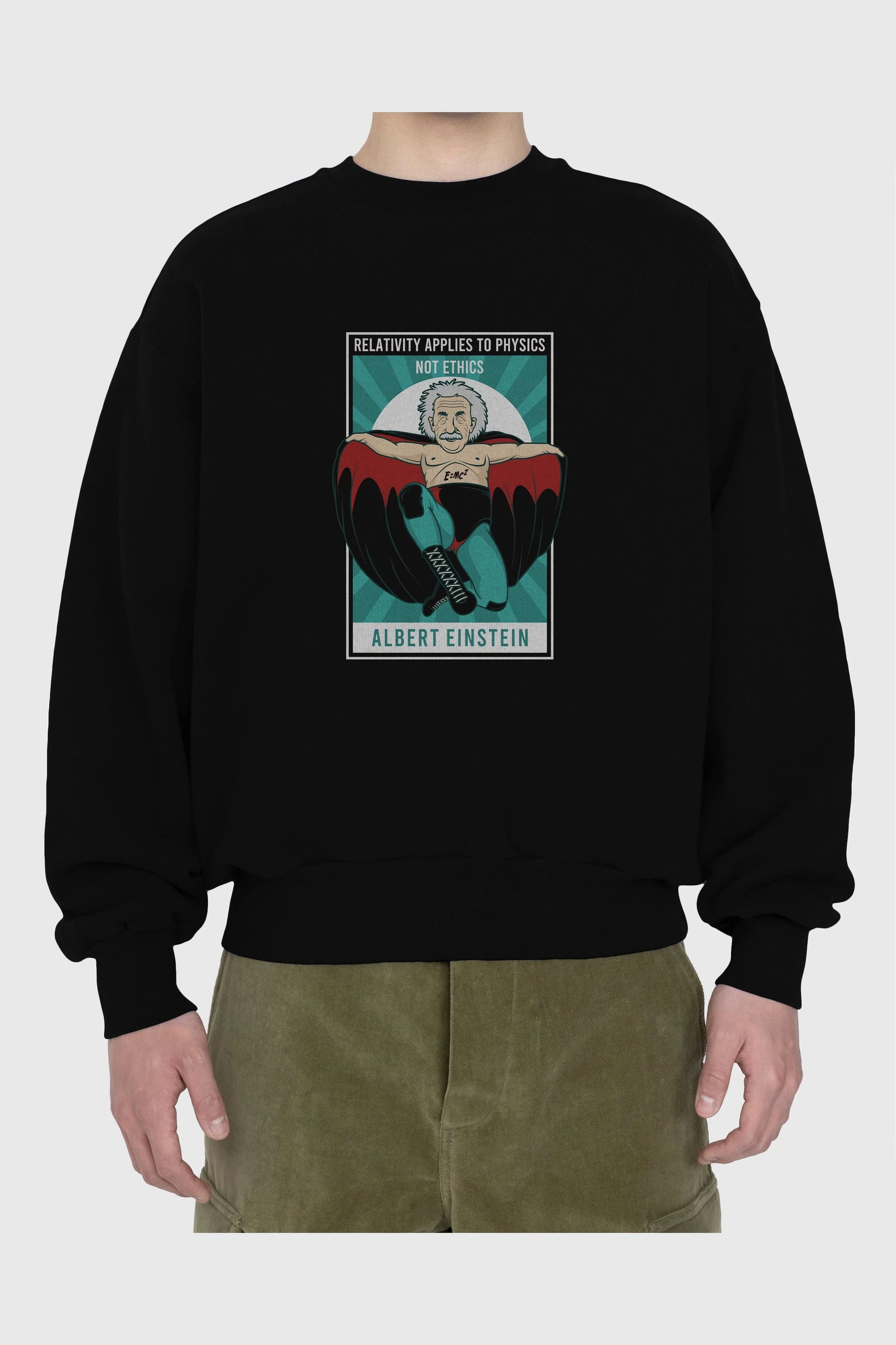 Nacho Libre Einstein Ön Baskılı Oversize Sweatshirt Erkek Kadın Unisex
