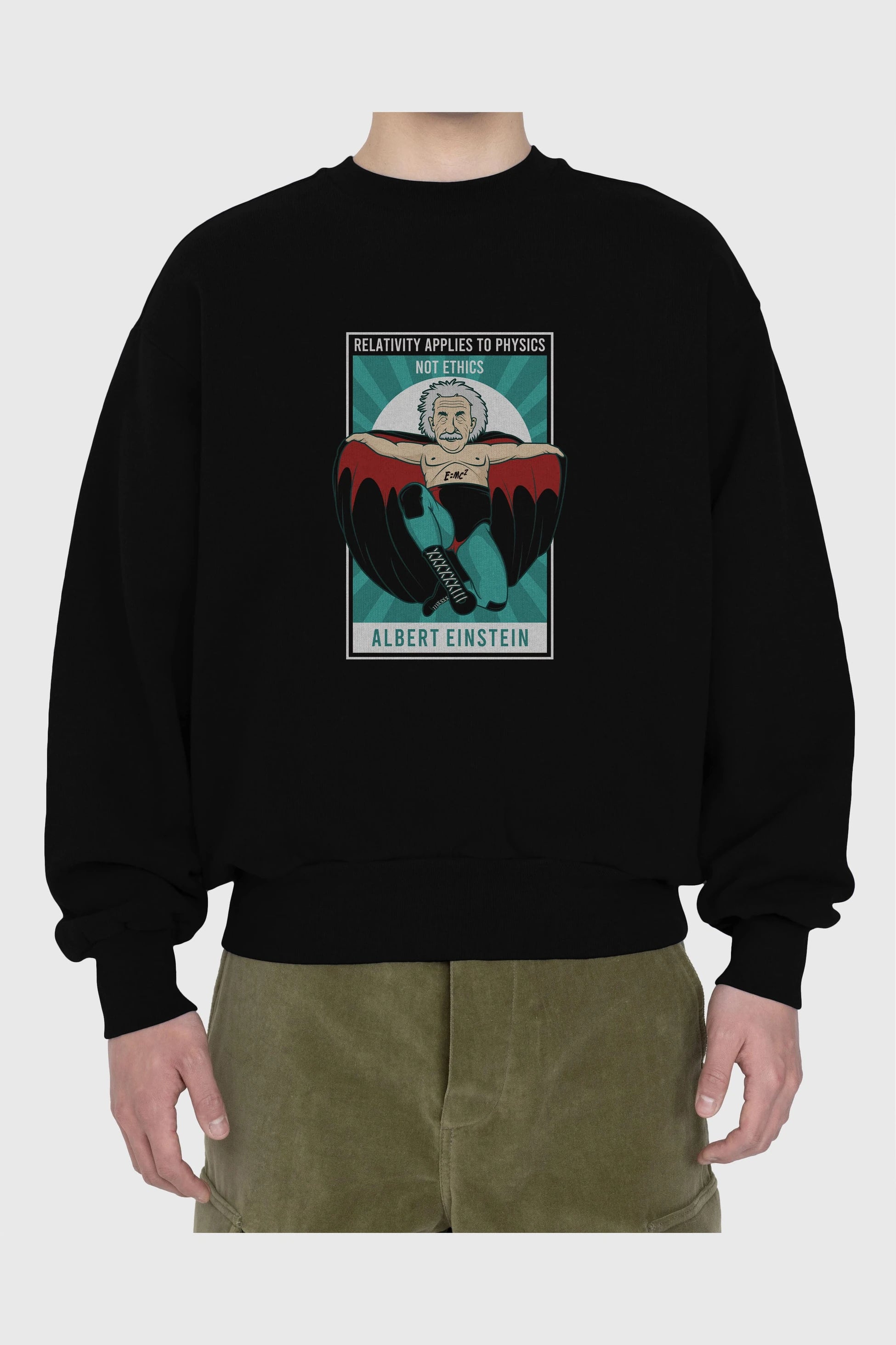 Nacho Libre Einstein Ön Baskılı Oversize Sweatshirt Erkek Kadın Unisex