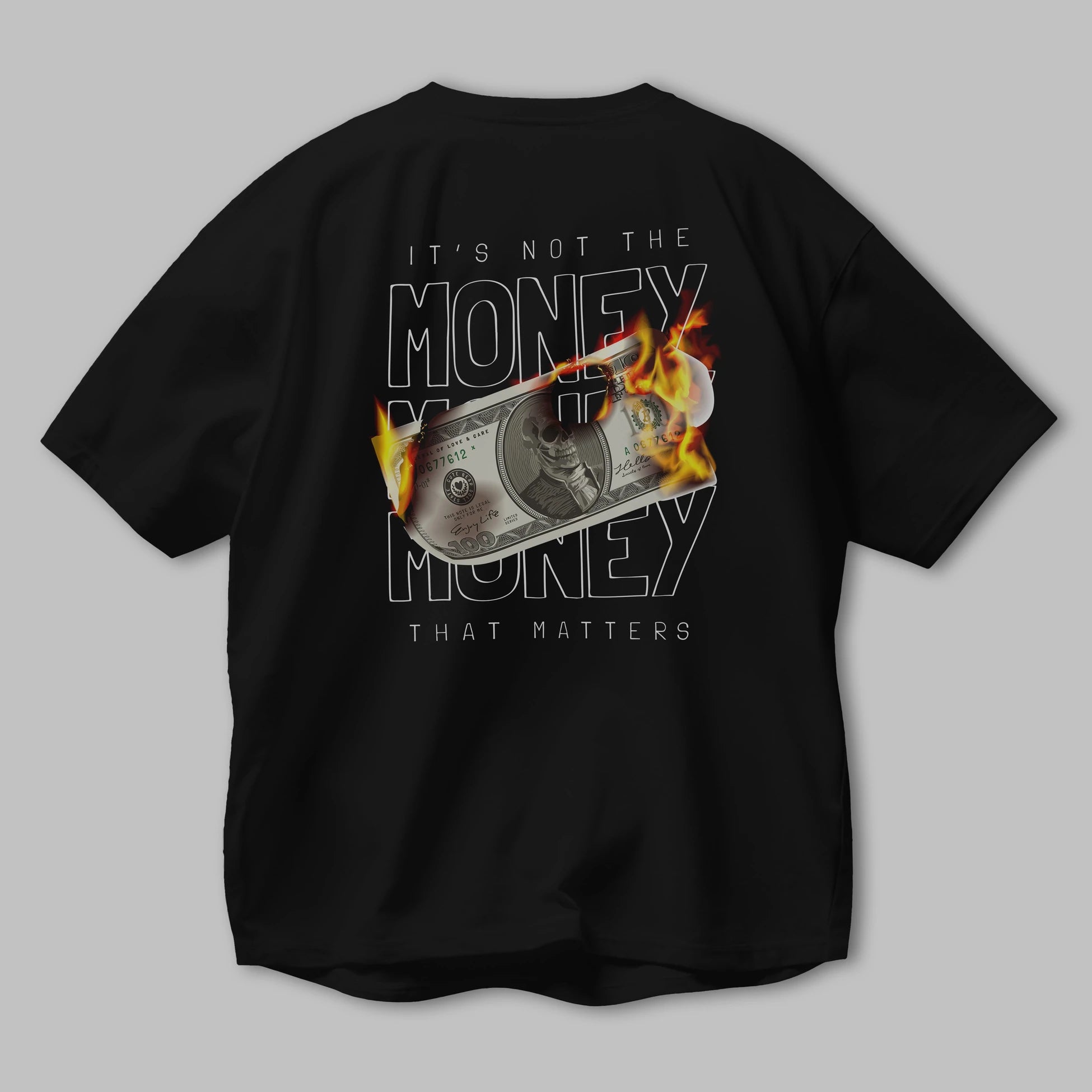 Teddy Bear Its Not The Money Arka Baskılı Oversize t-shirt Erkek Kadın Unisex %100 Pamuk