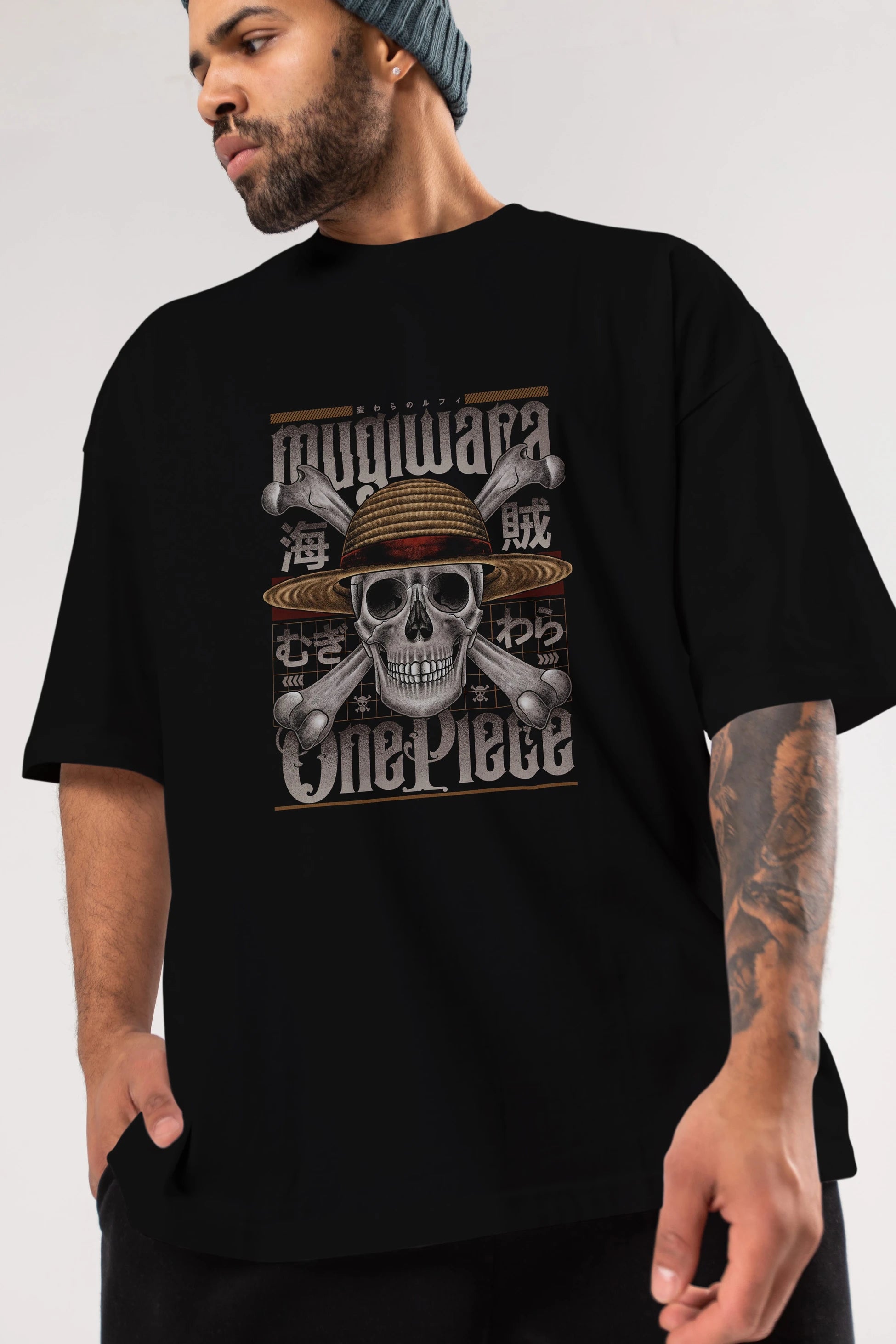 ONE PIECE (2) Anime Ön Baskılı Oversize t-shirt %100 pamuk Erkek Kadın Unisex