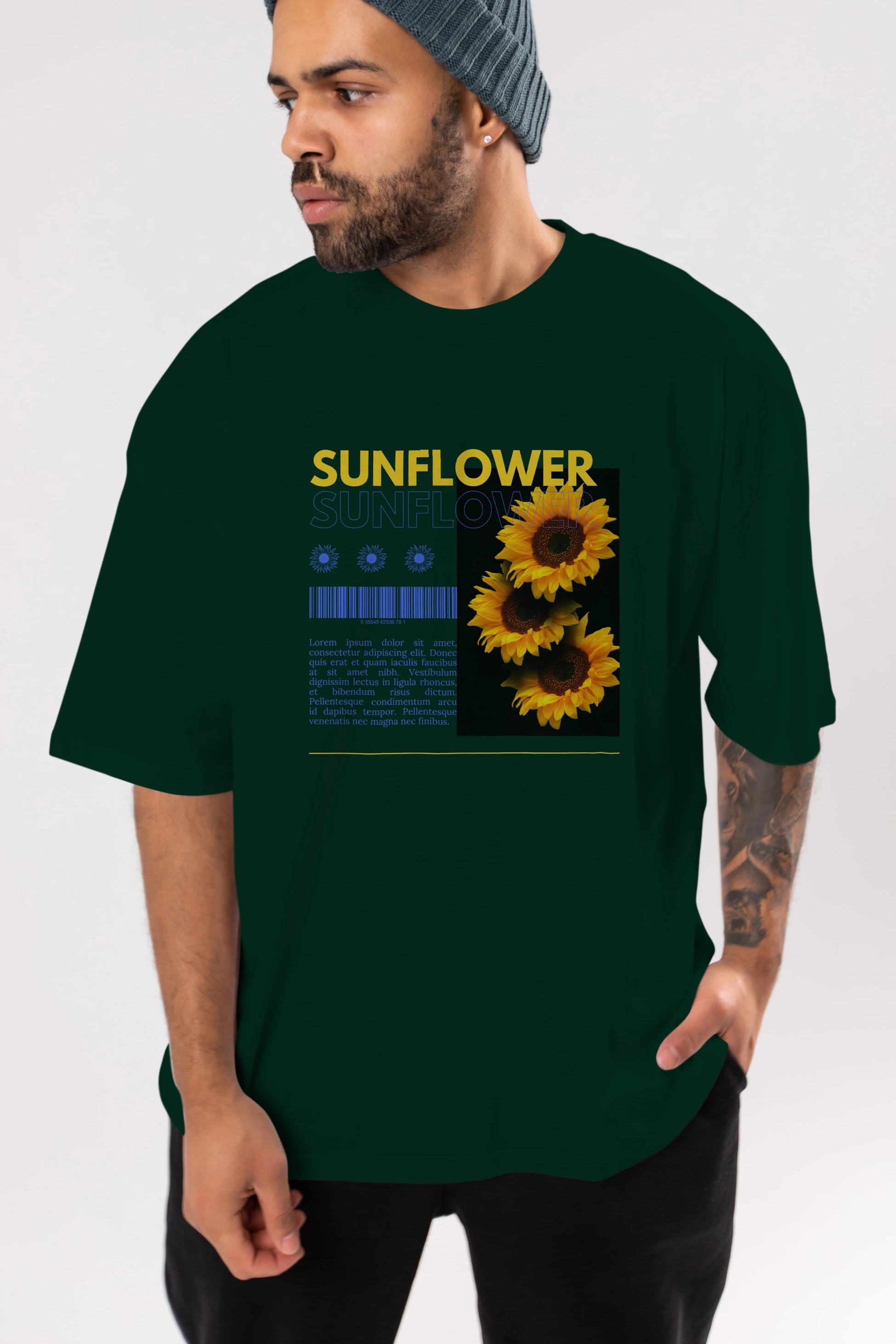 Sunflower Ön Baskılı Oversize t-shirt Erkek Kadın Unisex