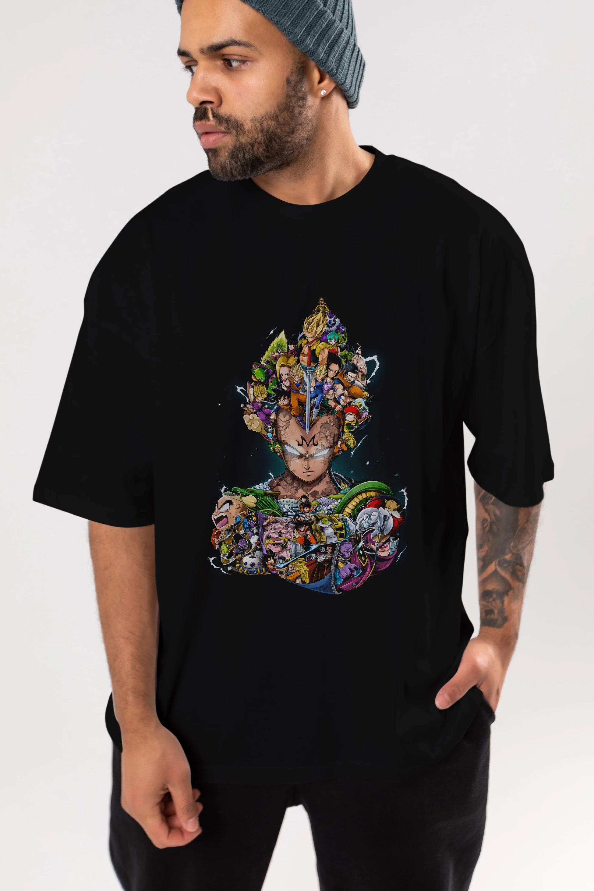 DRAGON BALL ART (3) Anime Ön Baskılı Oversize t-shirt %100 pamuk Erkek Kadın Unisex