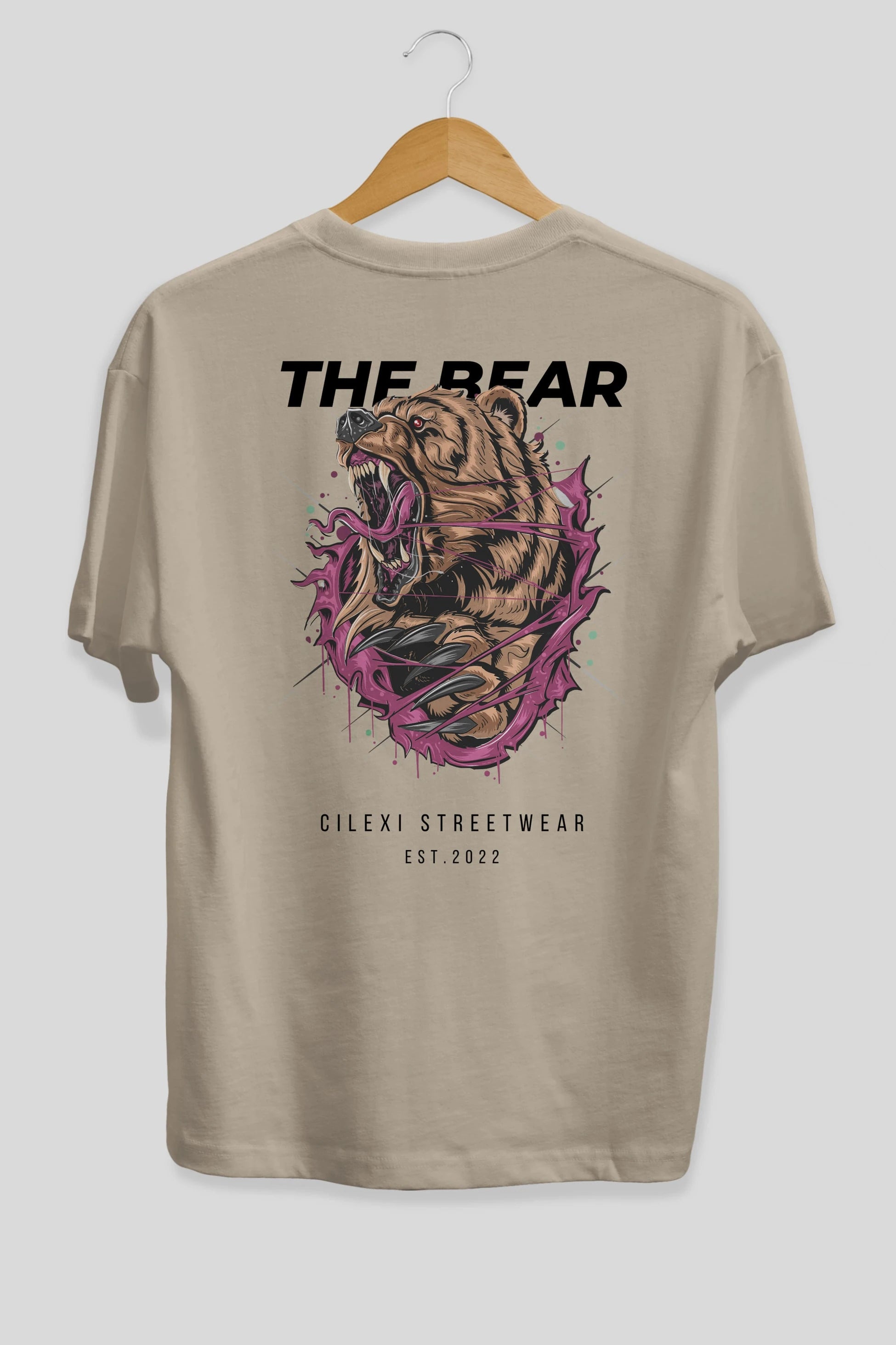 The Bear Arka Baskılı Oversize t-shirt Erkek Kadın Unisex