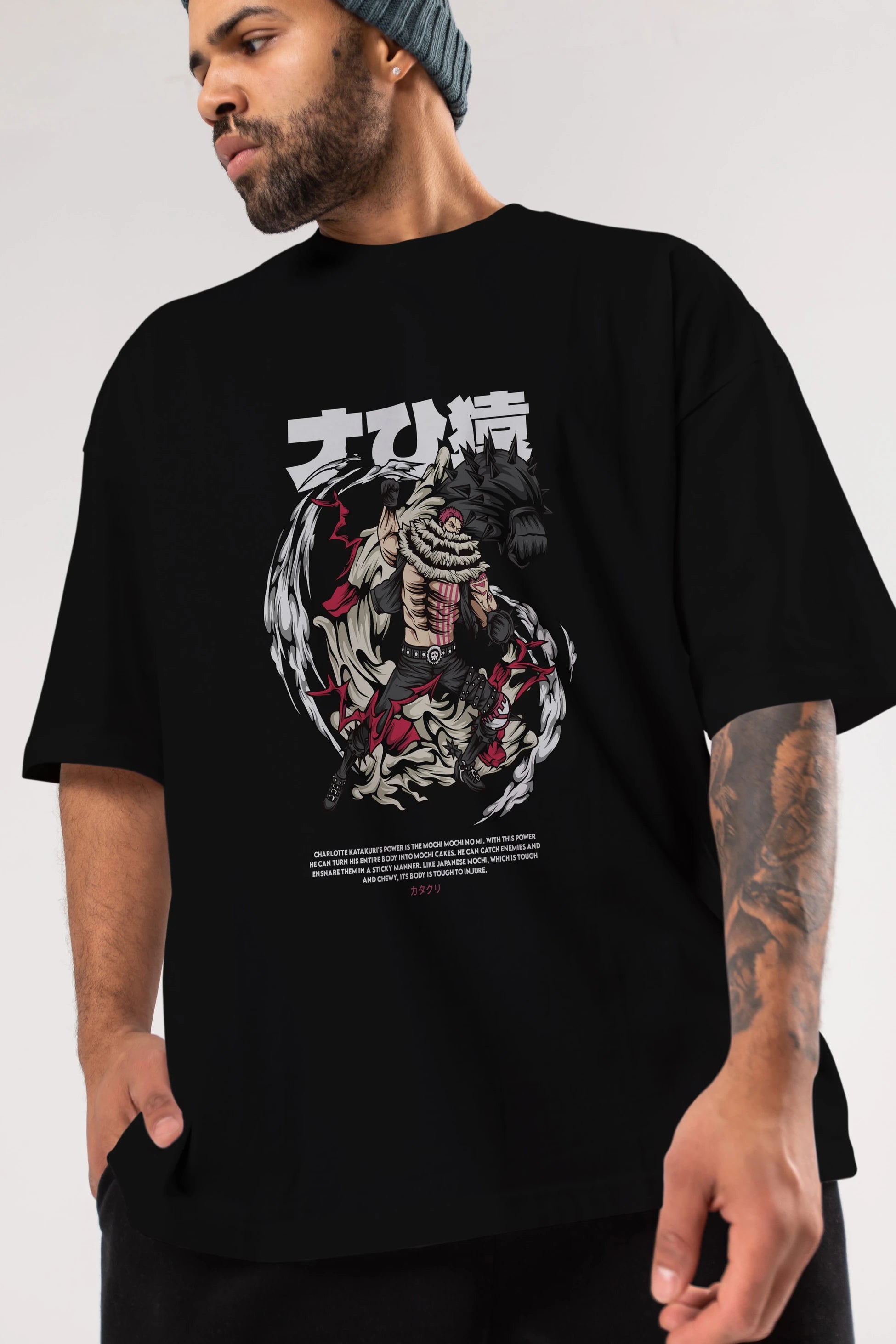 Katakuri Anime Ön Baskılı Oversize t-shirt %100 pamuk Erkek Kadın Unisex