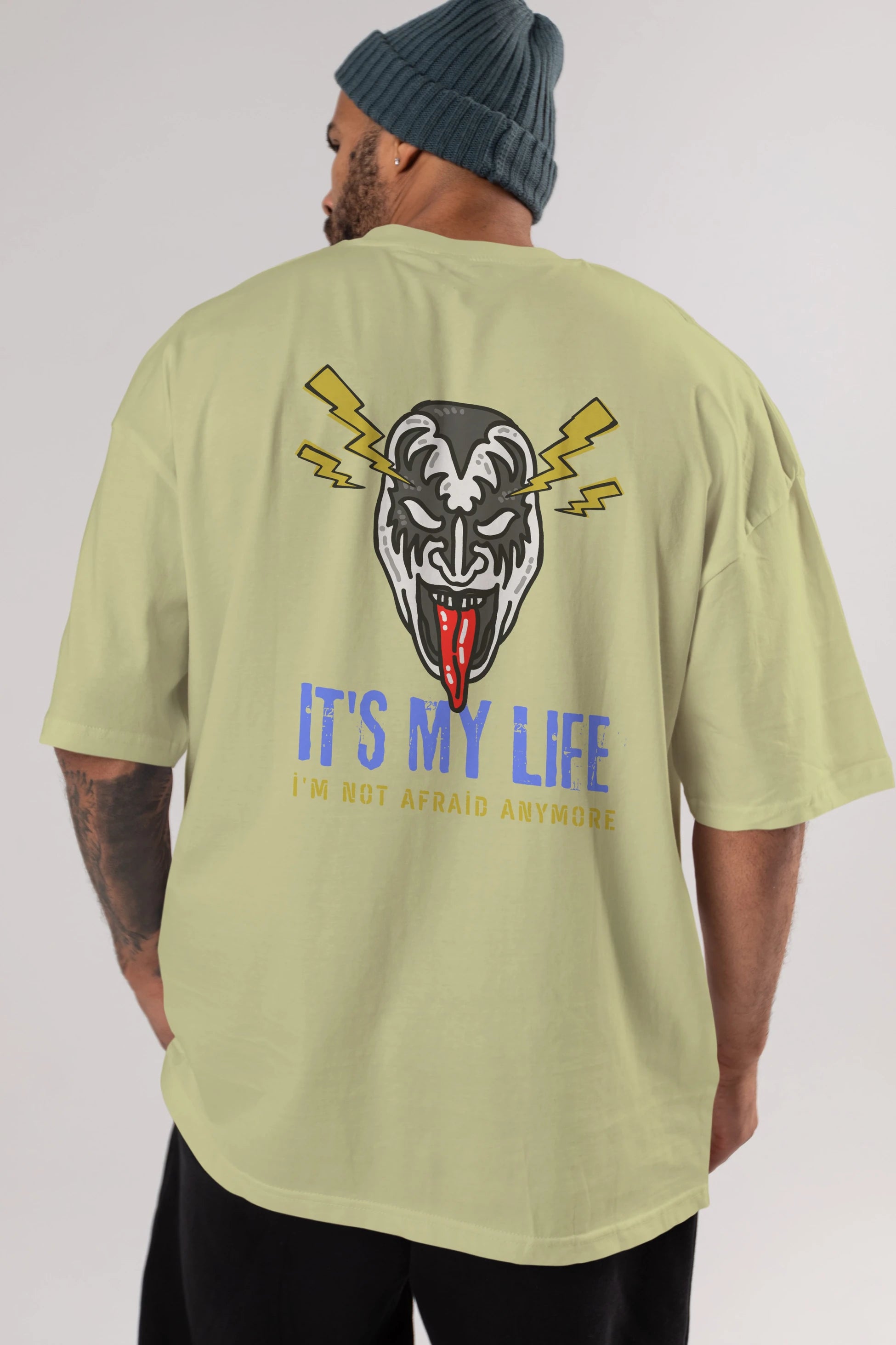 Its My Life Yazılı Arka Baskılı Oversize t-shirt Erkek Kadın Unisex