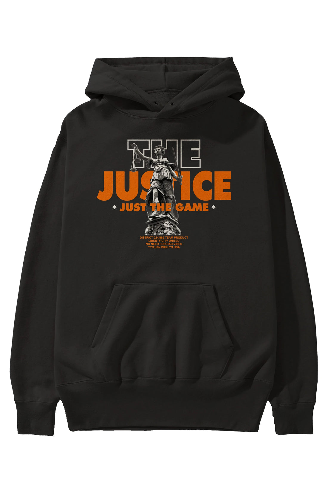 The Justice Ön Baskılı Hoodie Oversize Kapüşonlu Sweatshirt Erkek Kadın Unisex