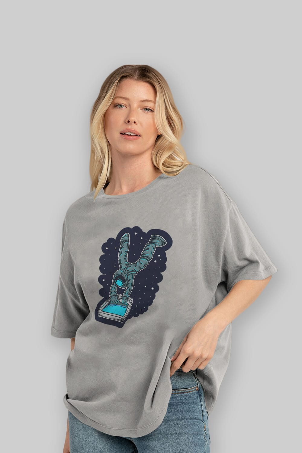 Astroscreen Sticker Ön Baskılı Oversize t-shirt Erkek Kadın Unisex
