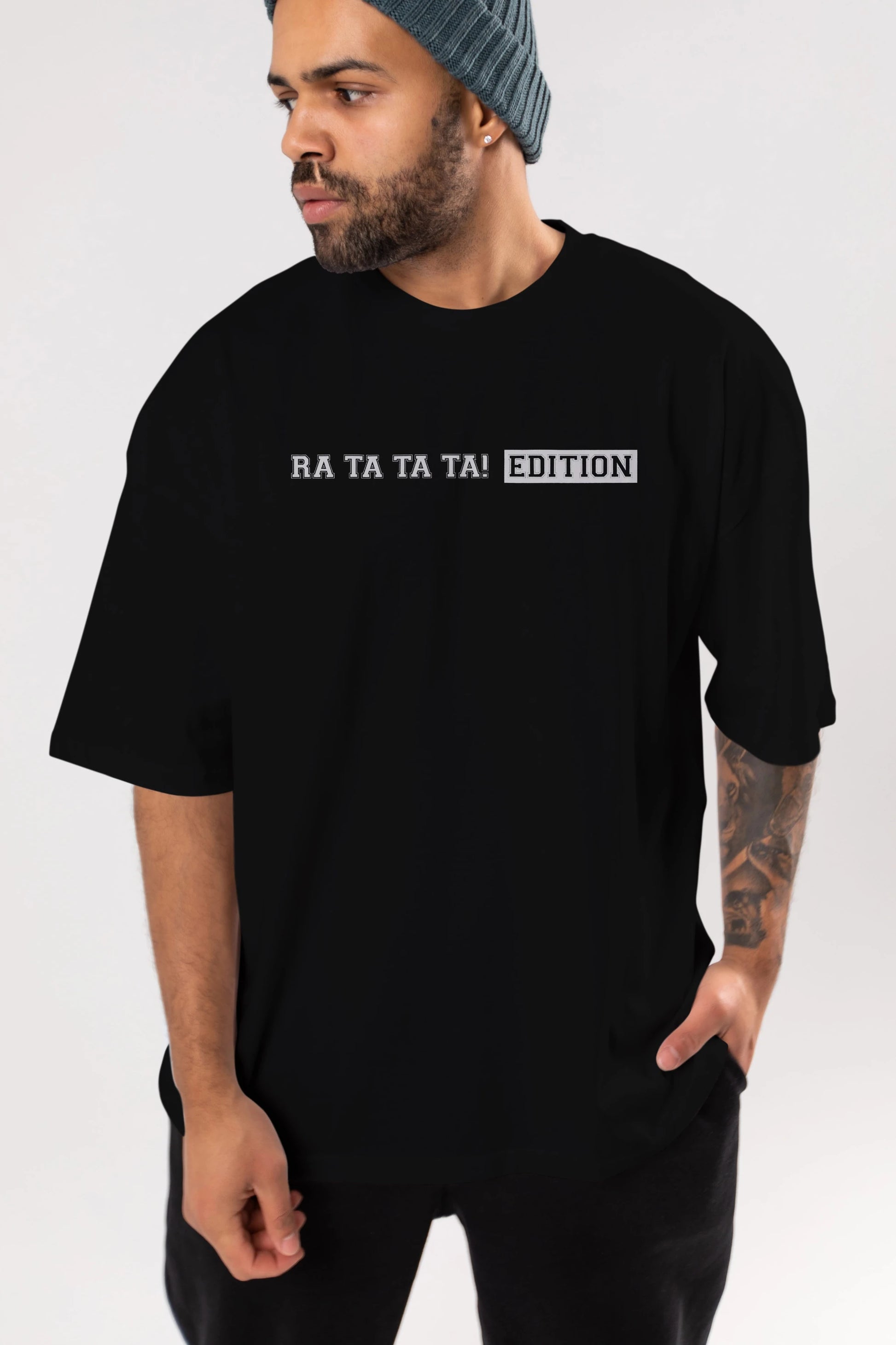 Ra Ta Ta Edition Ön Baskılı Oversize t-shirt %100 pamuk Erkek Kadın Unisex
