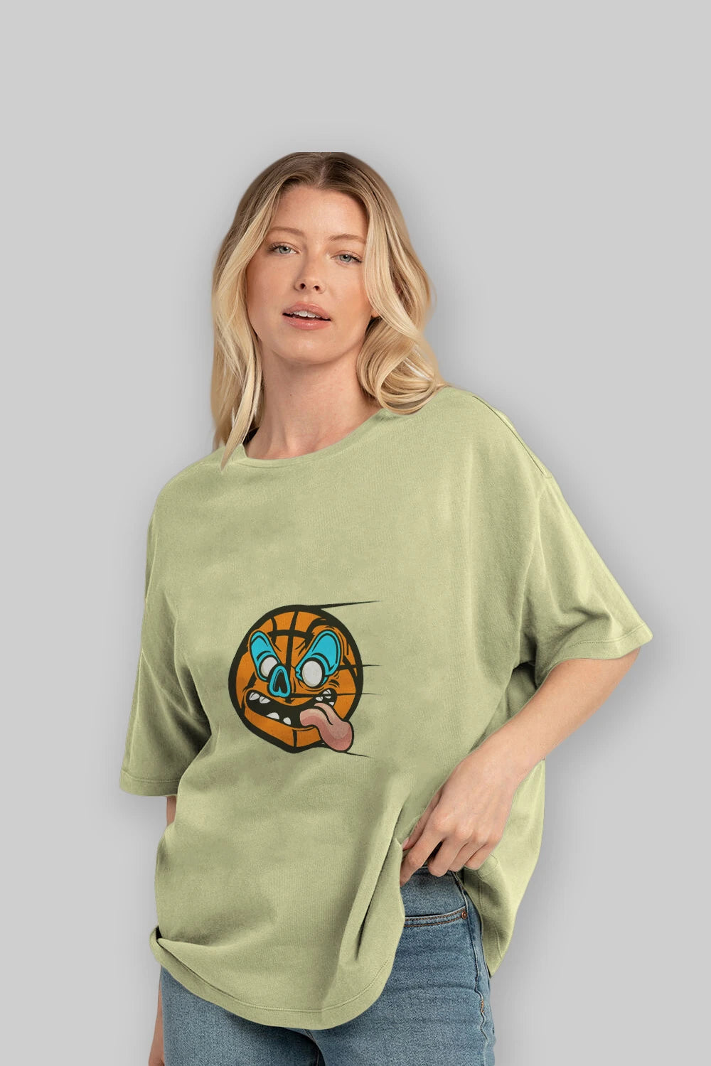 Basketball Ön Baskılı Oversize t-shirt Erkek Kadın Unisex %100 Pamuk tişort