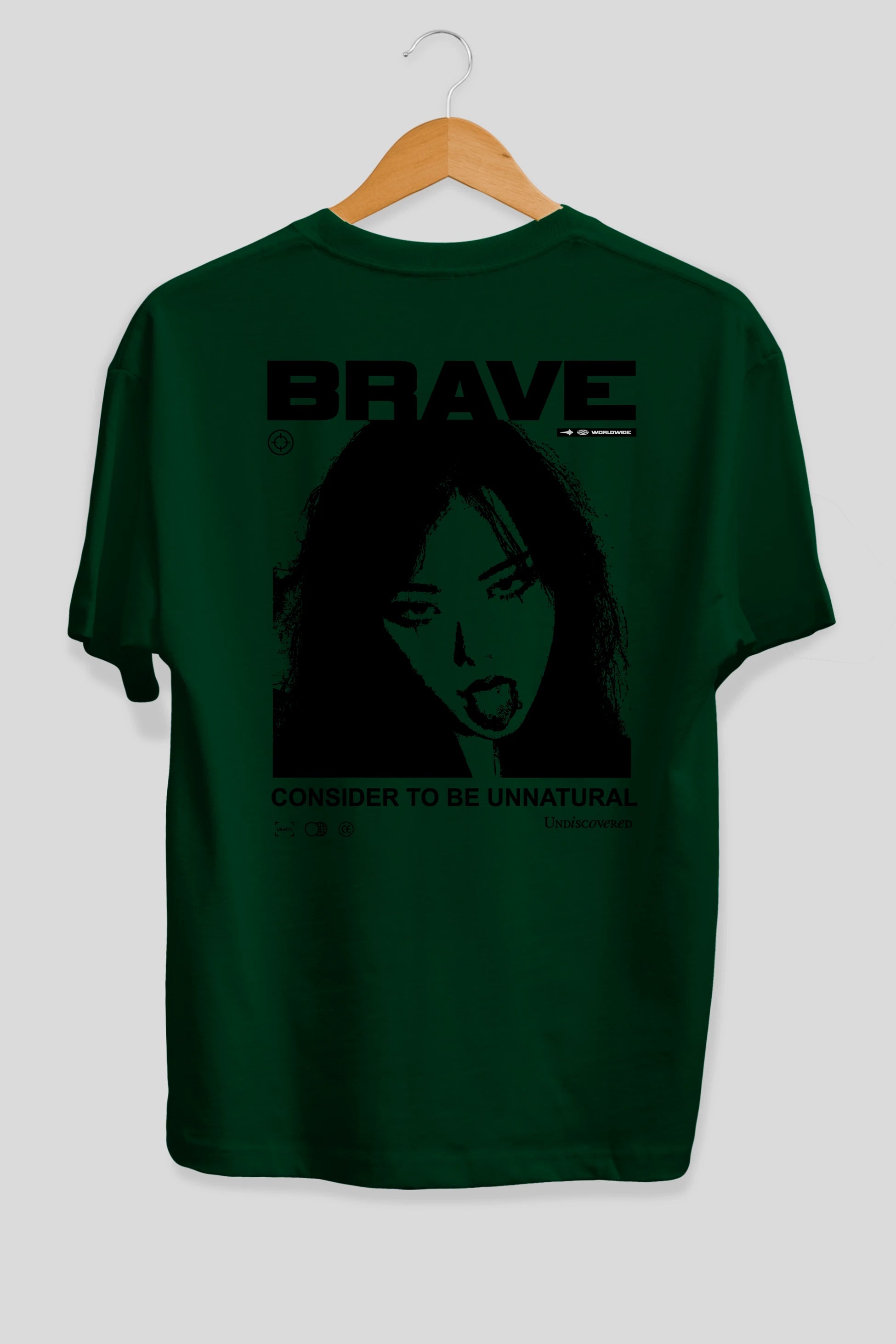 Brave Arka Baskılı Oversize t-shirt Erkek Kadın Unisex