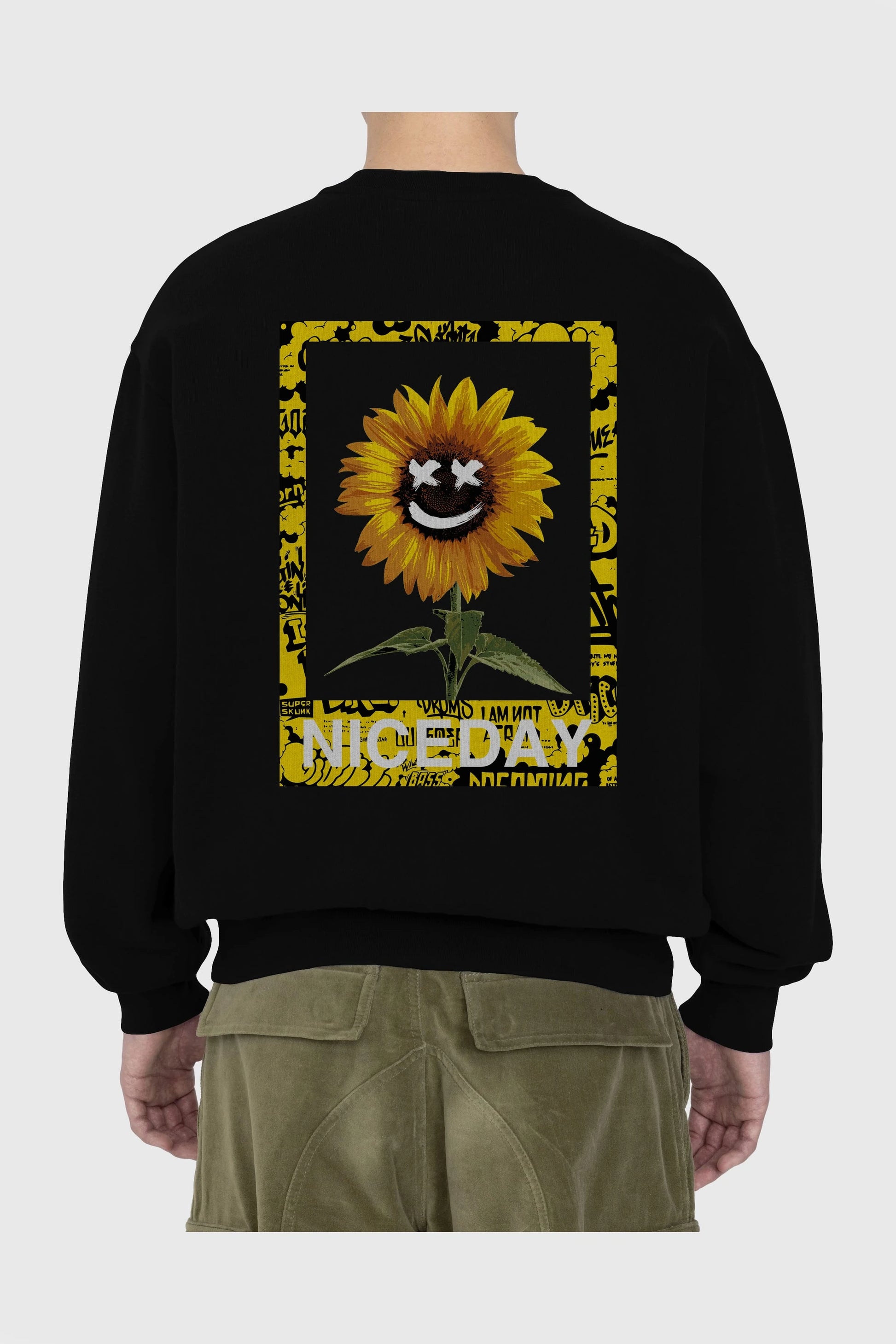 Niceday Streewear Arka Baskılı Oversize Sweatshirt Erkek Kadın Unisex