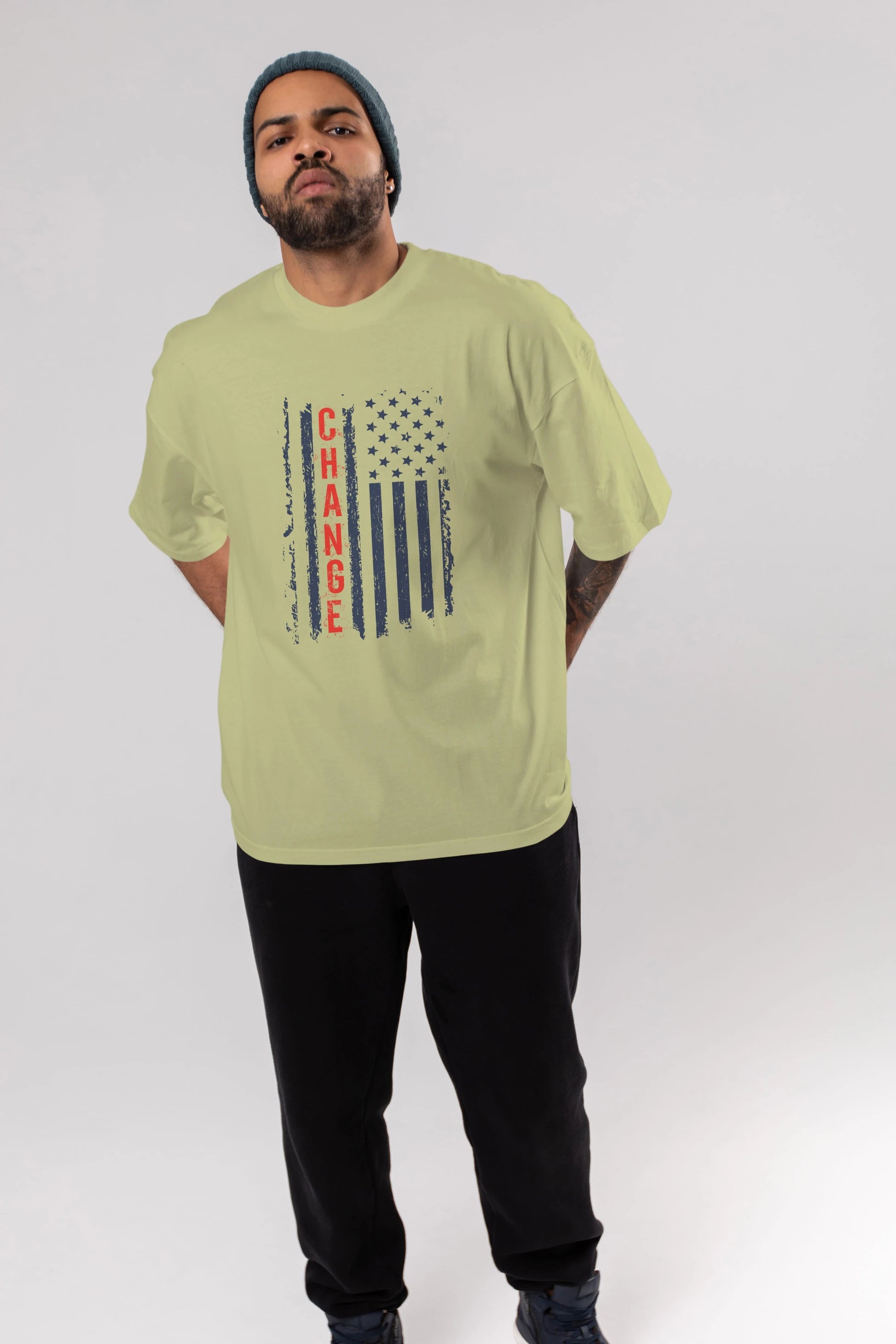 Change Ön Baskılı Oversize t-shirt Erkek Kadın Unisex