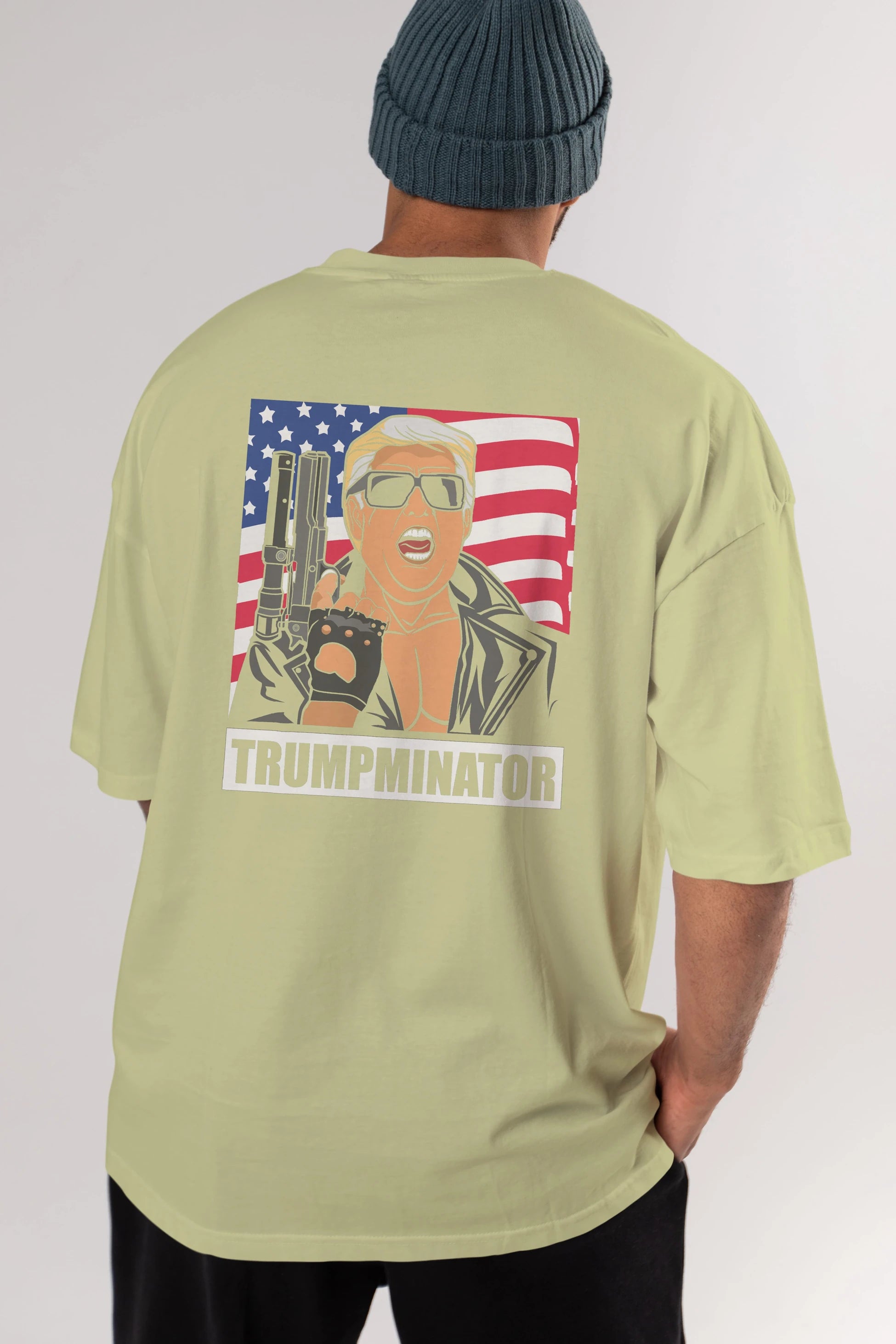 Trumpminator Arka Baskılı Oversize t-shirt Erkek Kadın Unisex %100 Pamuk tişort