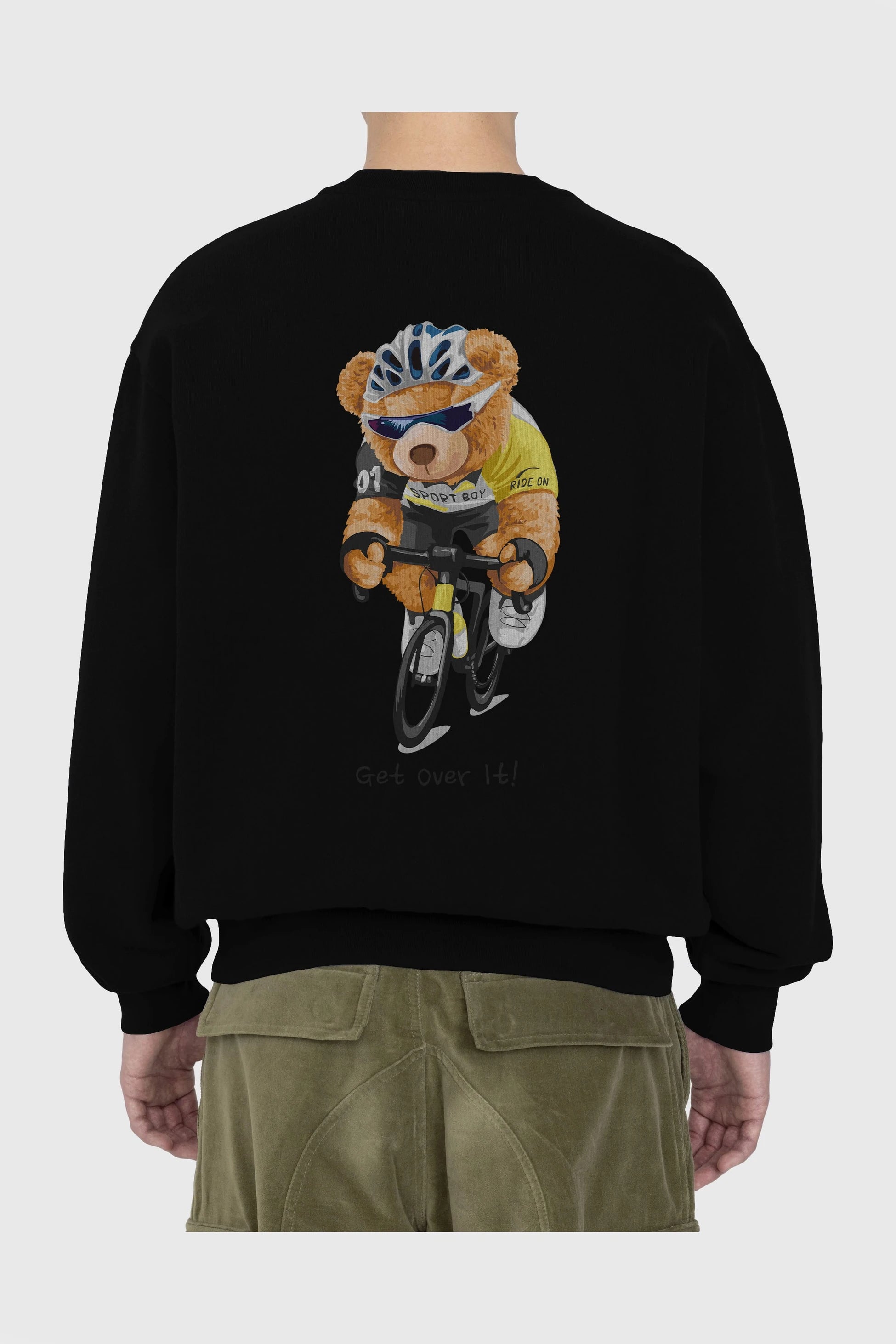 Teddy Bear Sport Boy Arka Baskılı Oversize Sweatshirt Erkek Kadın Unisex