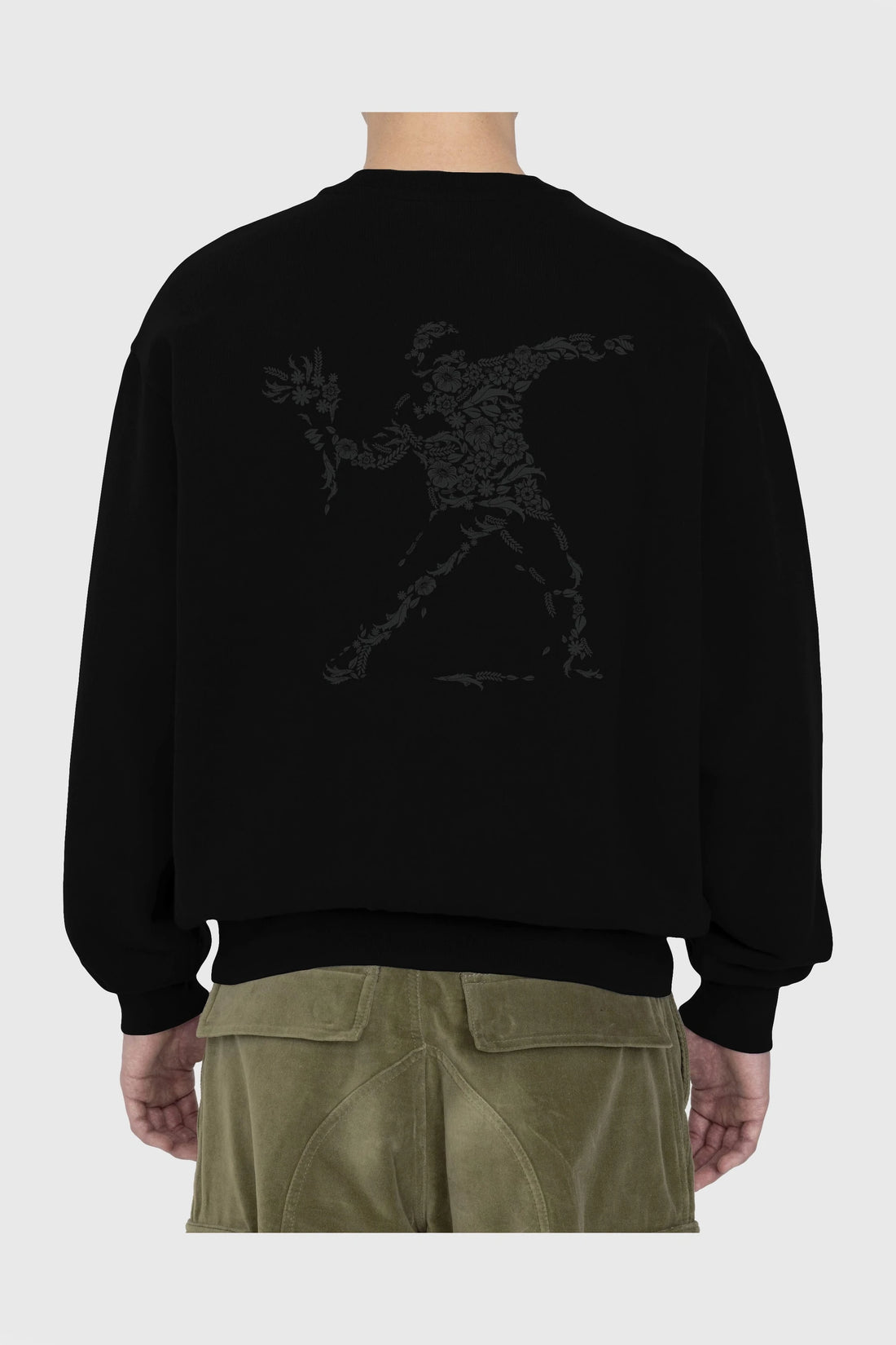 Flourish Vandalism Arka Baskılı Oversize Sweatshirt Erkek Kadın Unisex