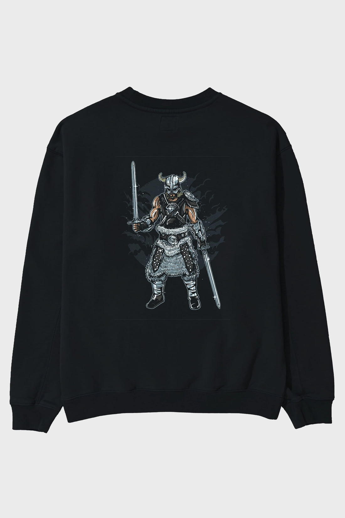 Dark Viking Arka Baskılı Oversize Sweatshirt Erkek Kadın Unisex
