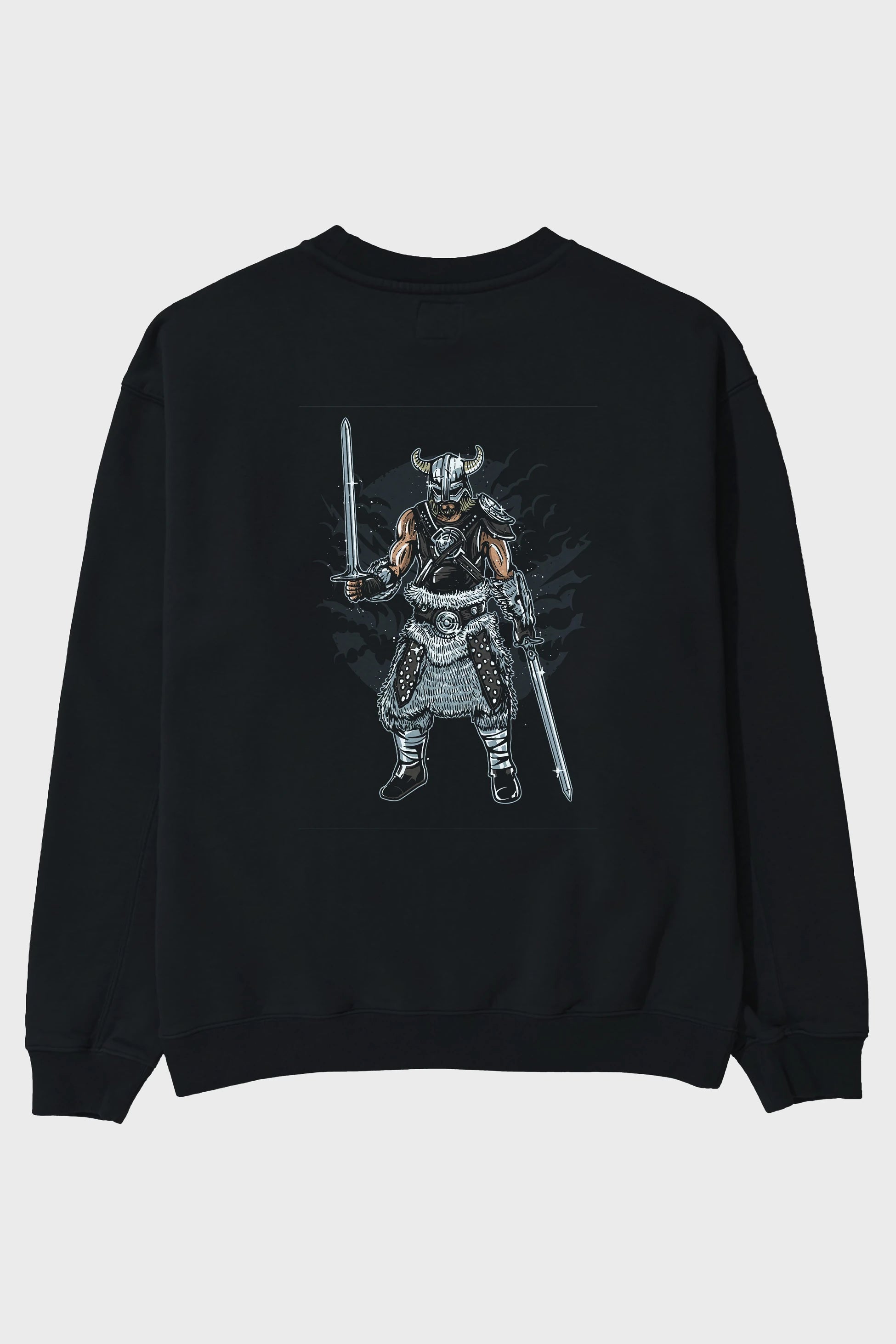 Dark Viking Arka Baskılı Oversize Sweatshirt Erkek Kadın Unisex