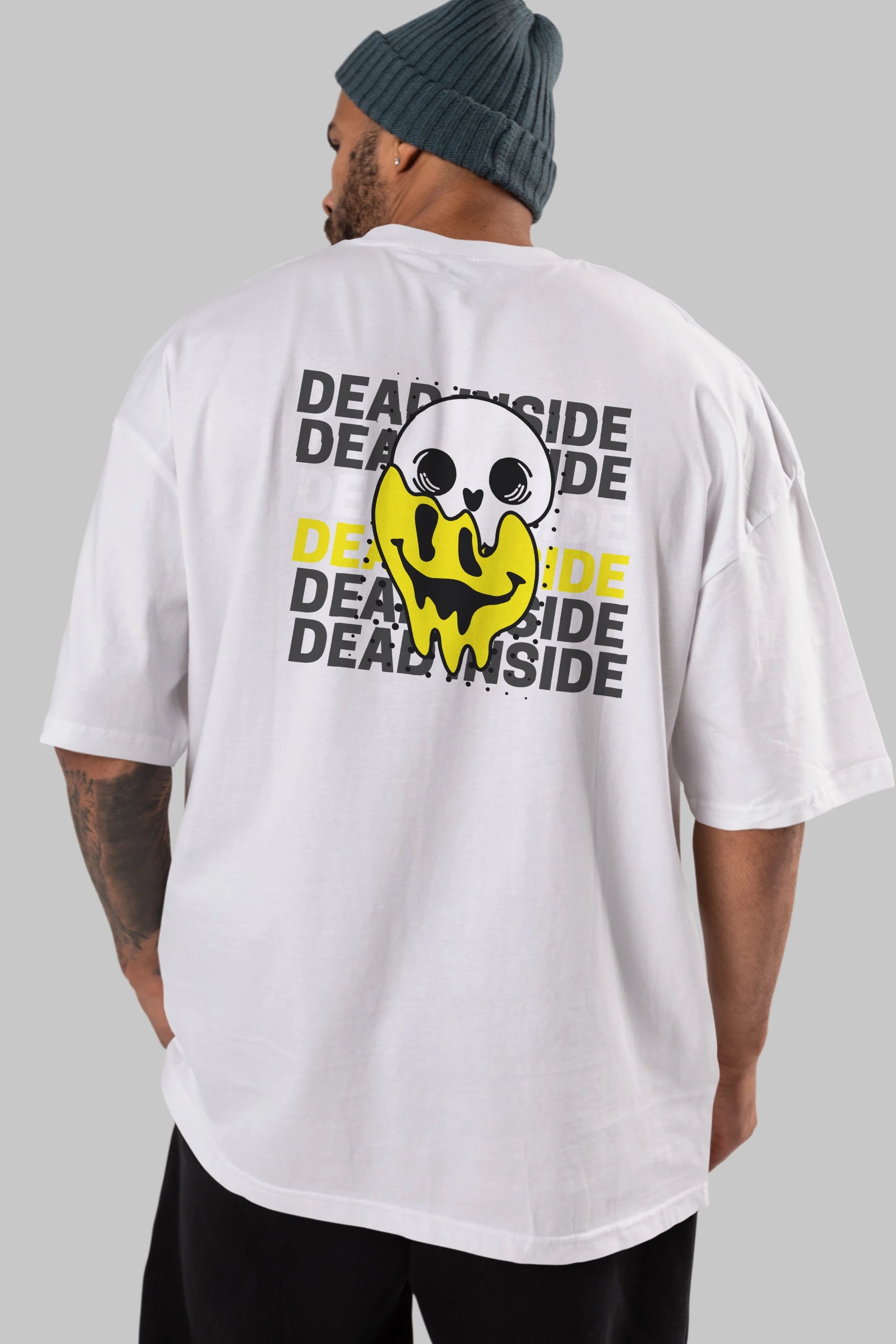 Dead Inside Yazılı Arka Baskılı Oversize t-shirt Erkek Kadın Unisex