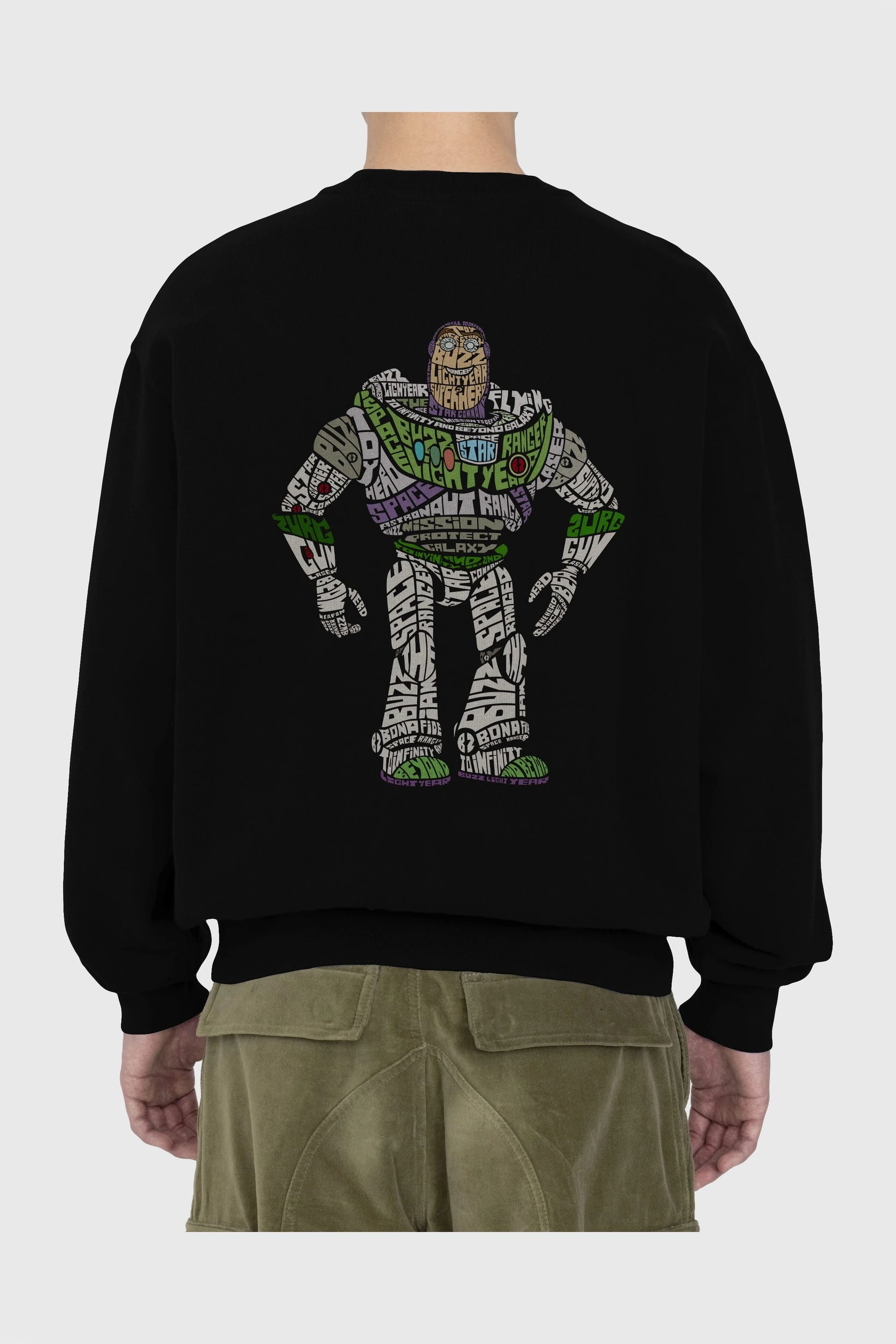 Buzz Arka Baskılı Oversize Sweatshirt Erkek Kadın Unisex