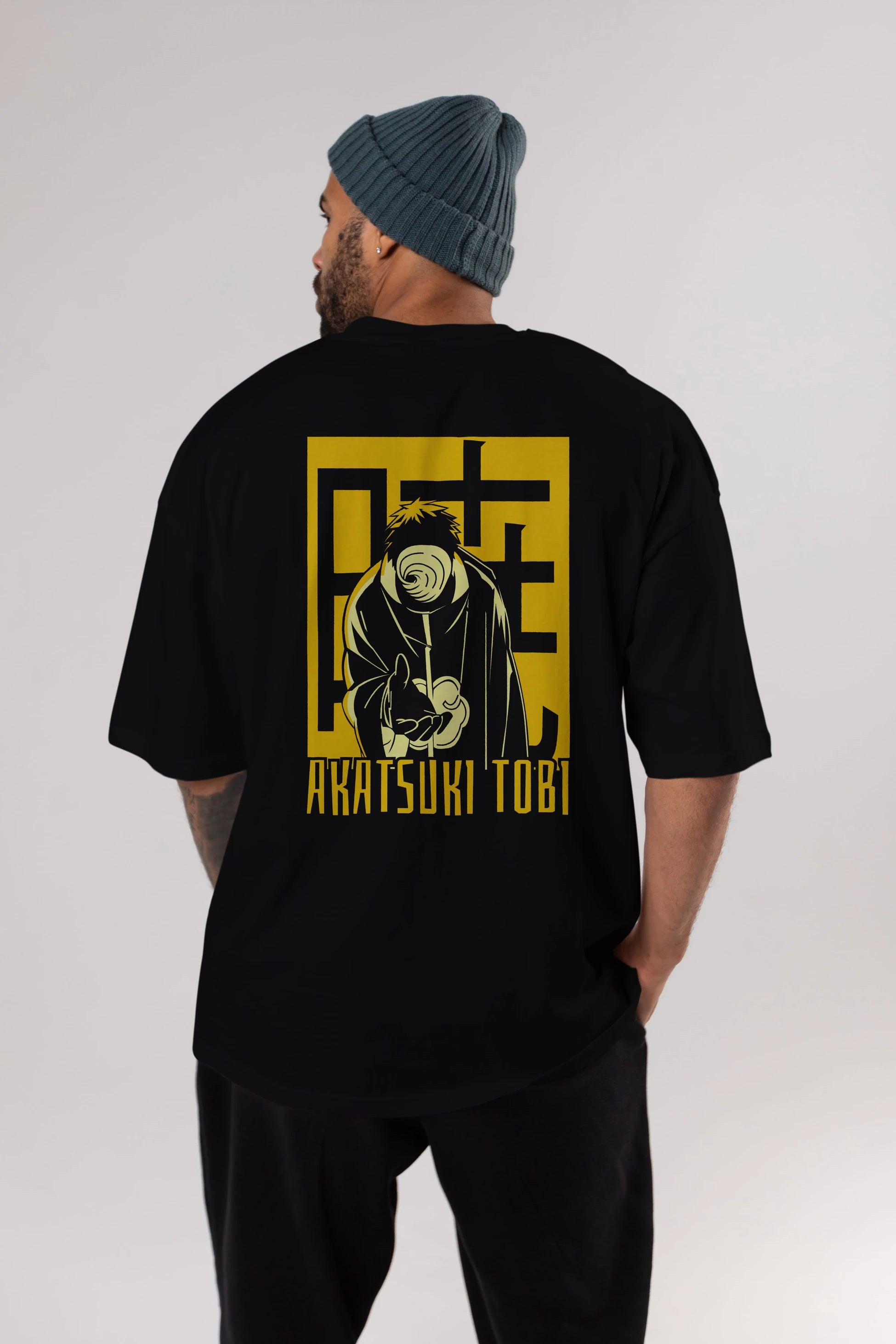 AKATSUKI OBITO NARUTO Anime Arka Baskılı Oversize t-shirt Erkek Kadın Unisex