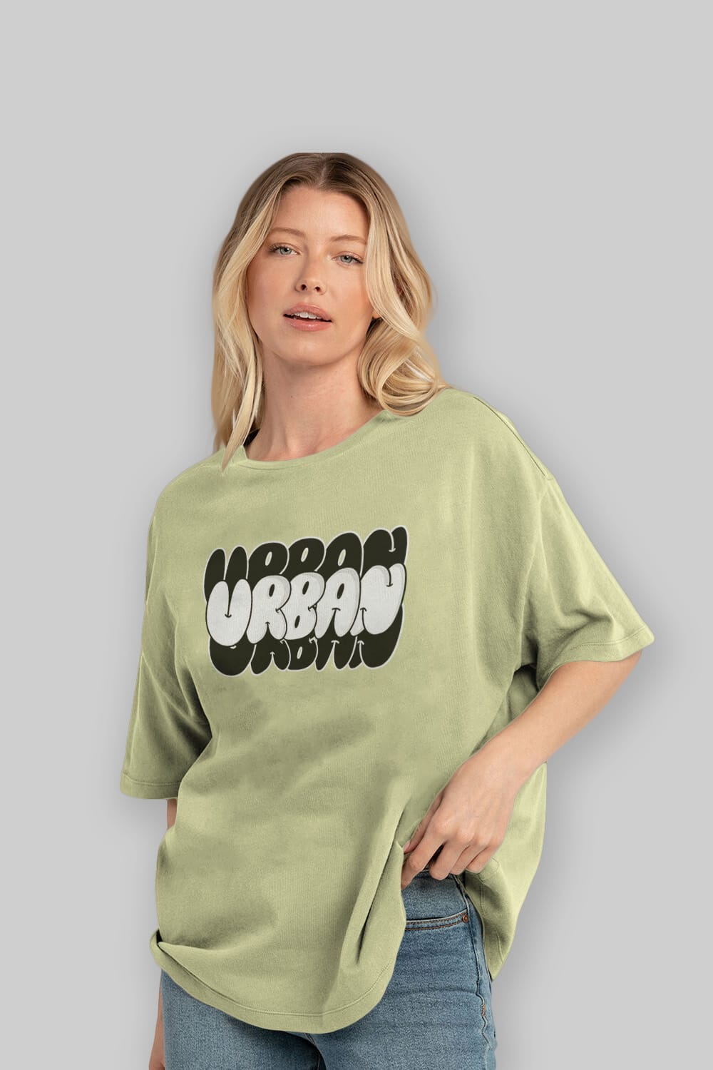 Urban Yazılı Ön Baskılı Oversize t-shirt Erkek Kadın Unisex