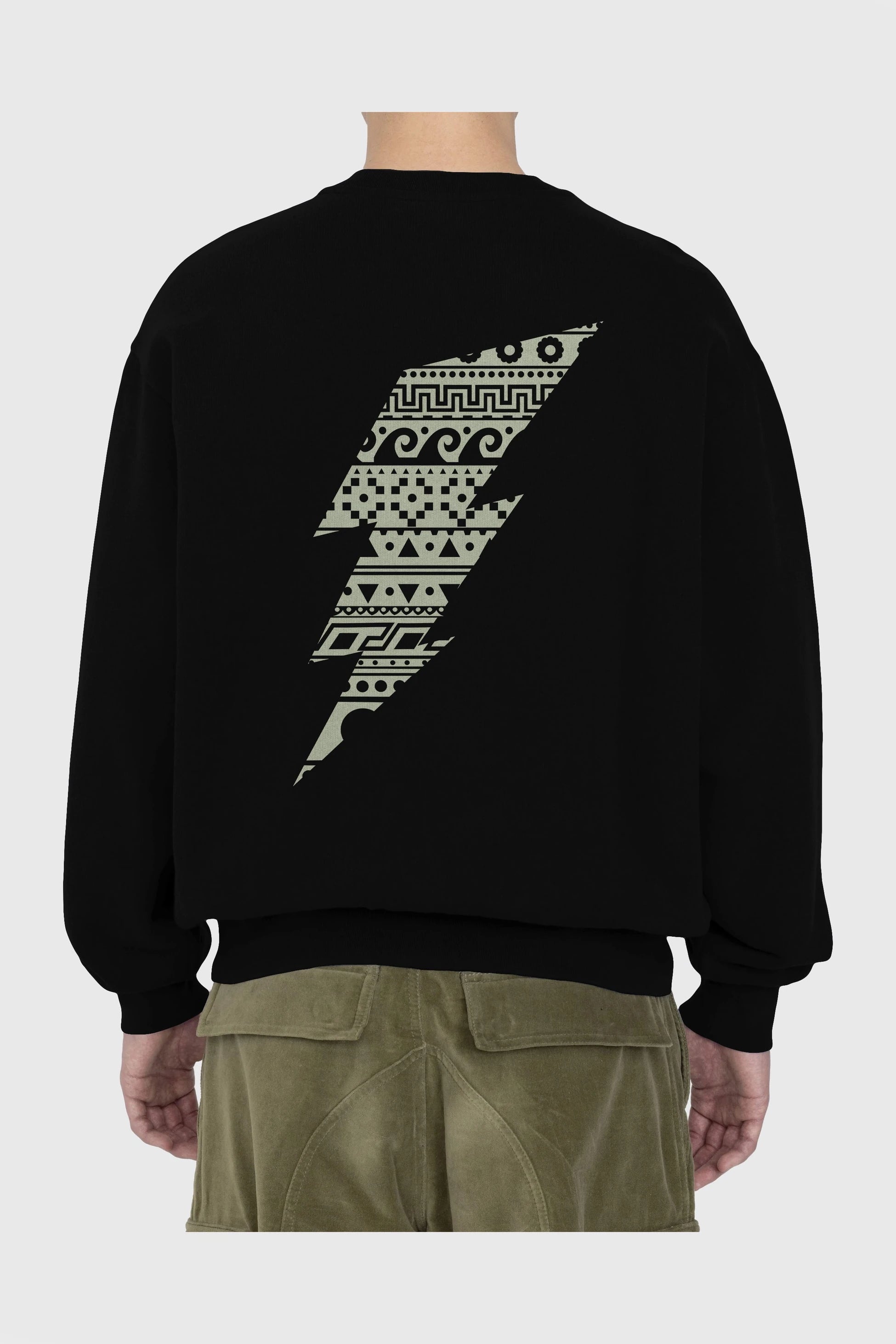 Thunderbolt Arka Baskılı Oversize Sweatshirt Erkek Kadın Unisex
