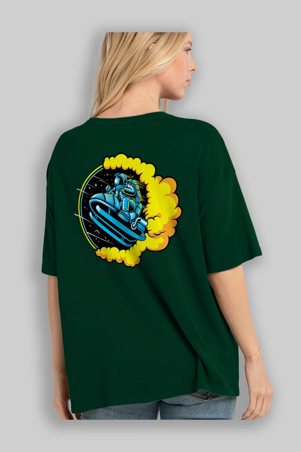 Astrojump with Snowmobile Arka Baskılı Oversize t-shirt Erkek Kadın Unisex