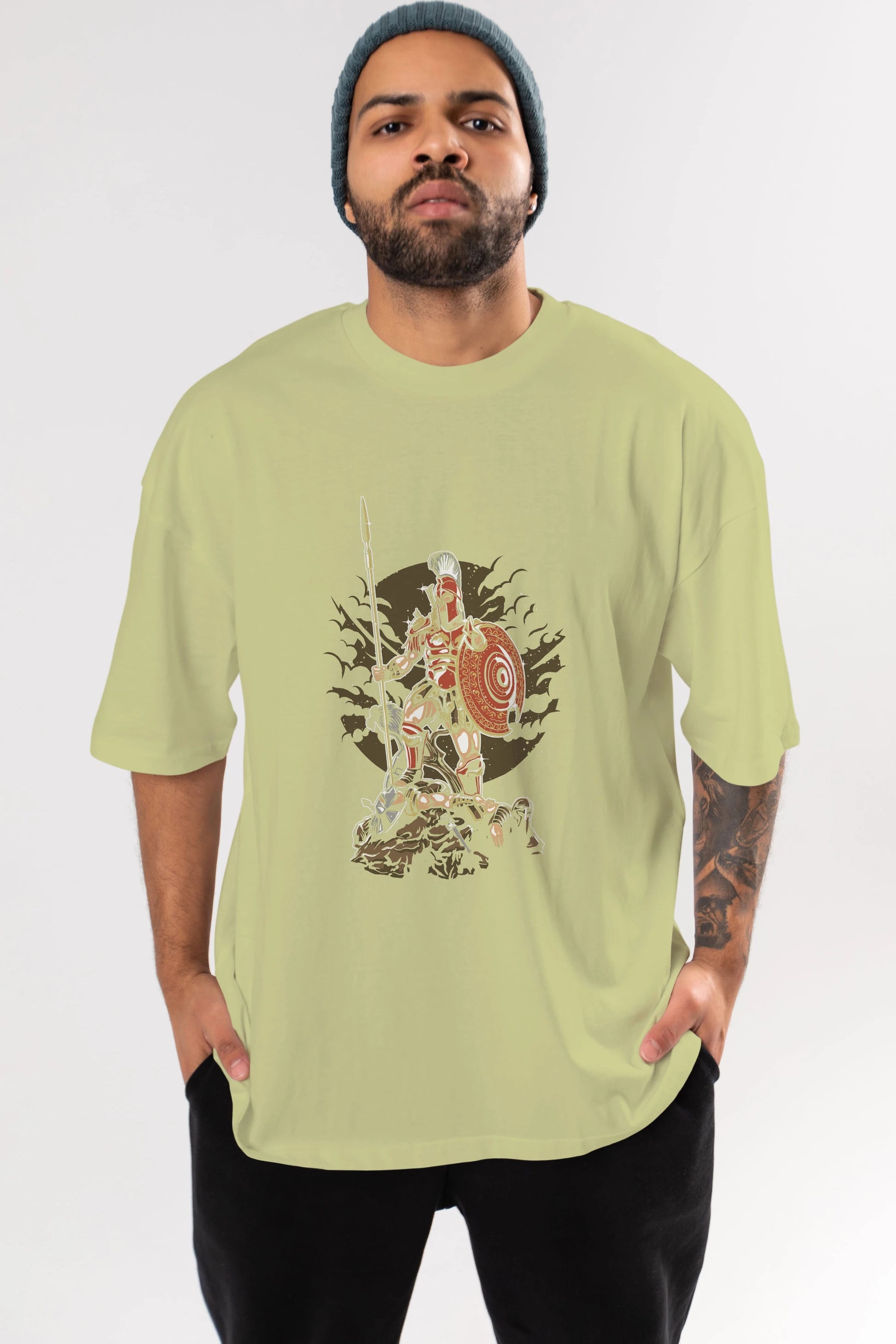 Sparta Ön Baskılı Oversize t-shirt Erkek Kadın Unisex %100 Pamuk tişort
