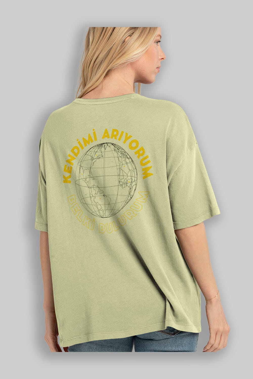 Kendimi Arıyorum Yazılı Arka Baskılı Oversize t-shirt Erkek Kadın Unisex