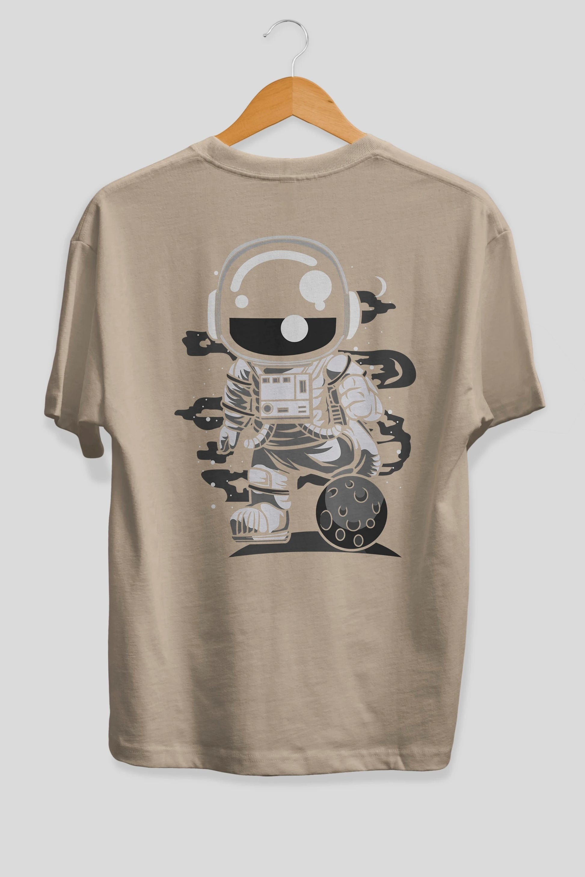 Astronaut Soccer Arka Baskılı Oversize t-shirt Erkek Kadın Unisex