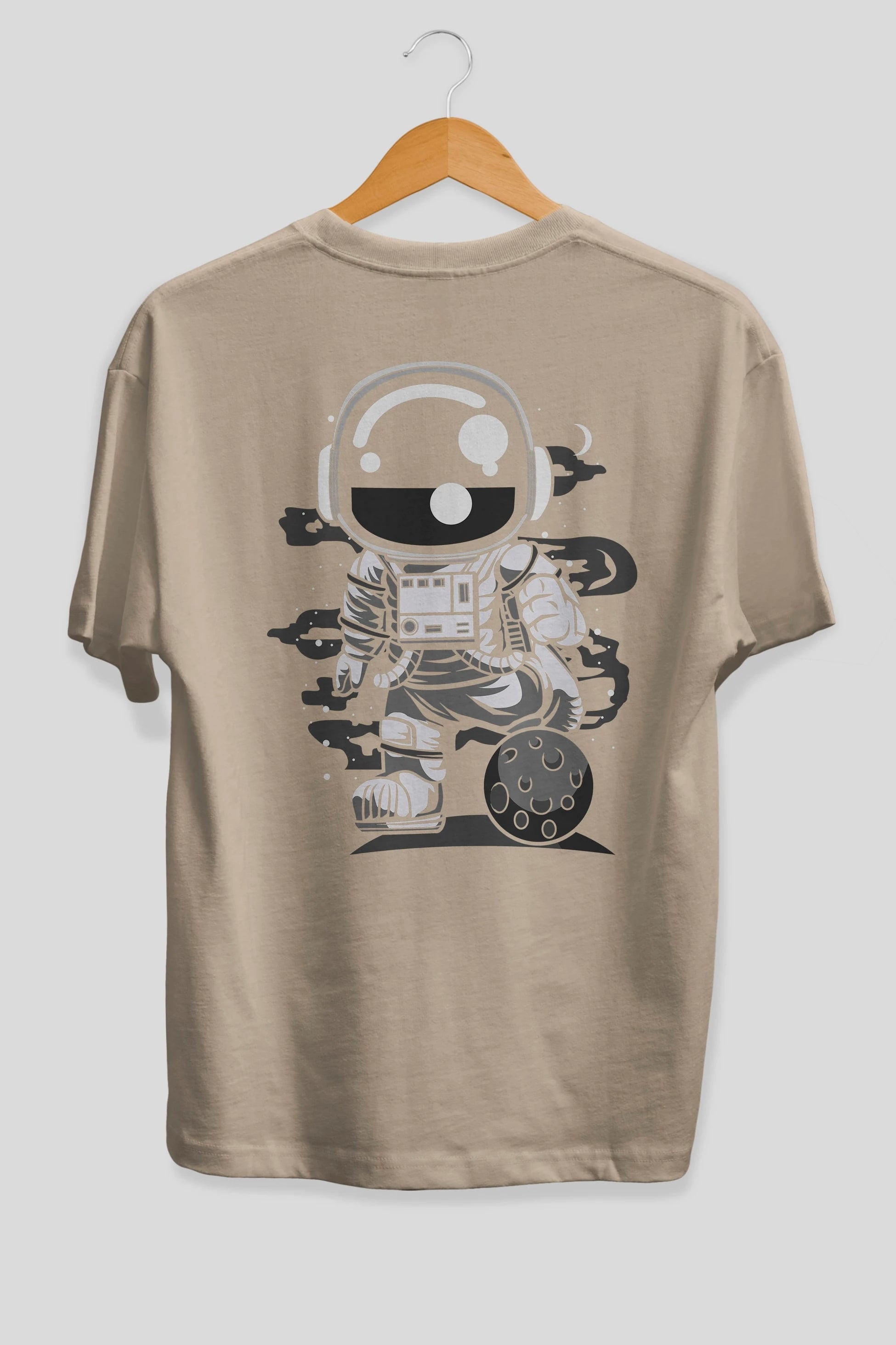 Astronaut Soccer Arka Baskılı Oversize t-shirt Erkek Kadın Unisex