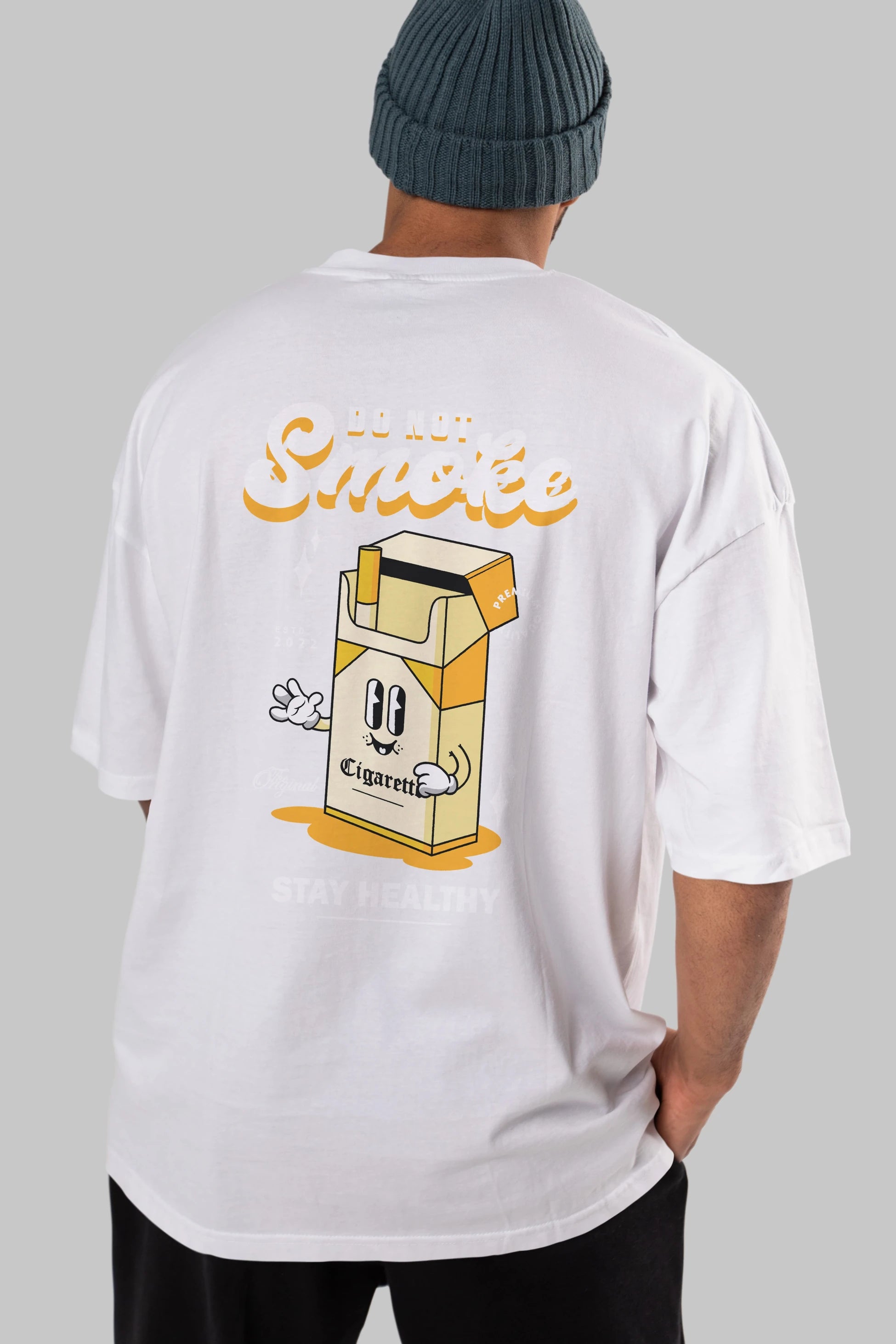 Do Not Smoke Arka Baskılı Oversize t-shirt Erkek Kadın Unisex