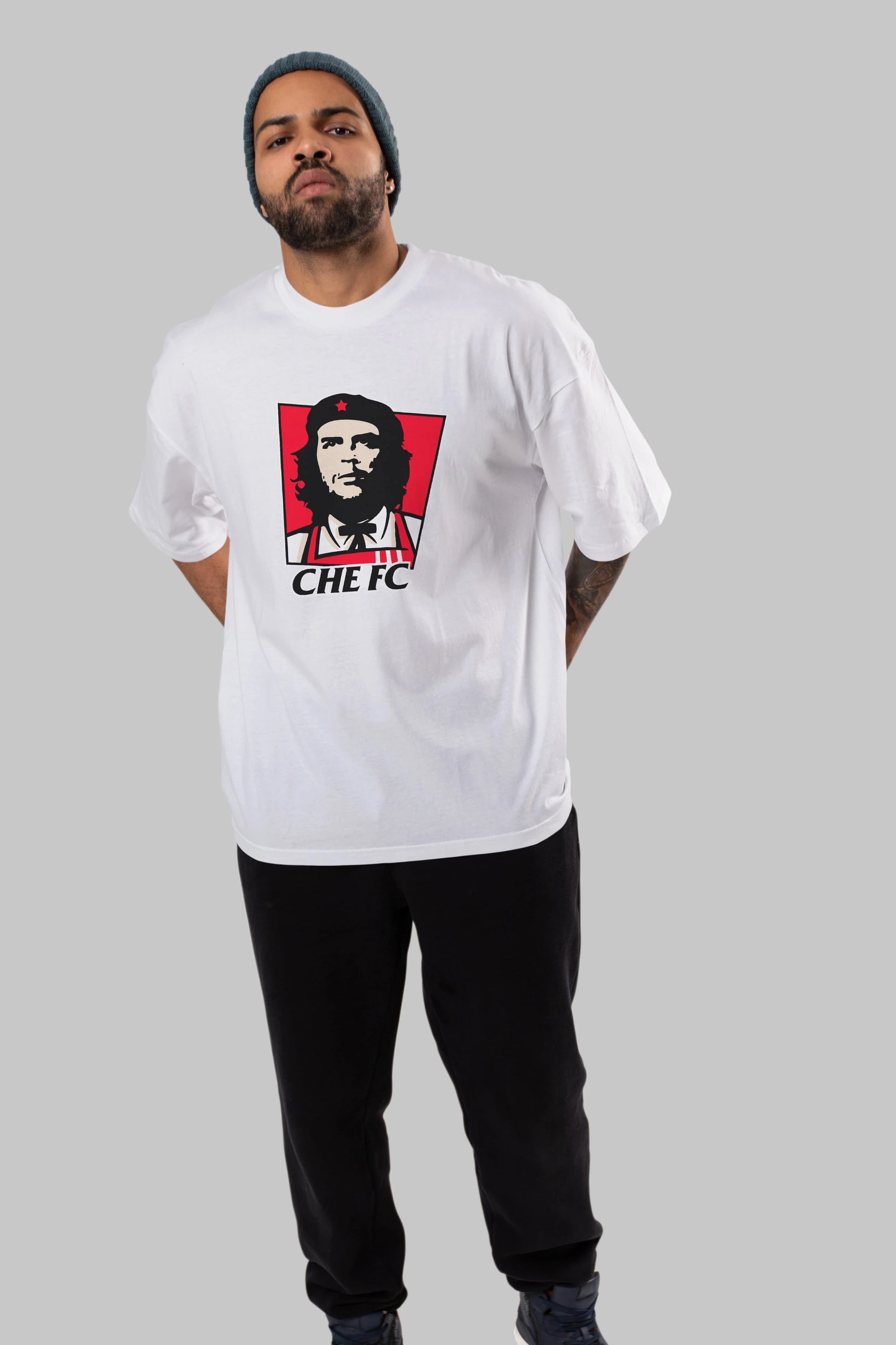 Che FC Ön Baskılı Oversize t-shirt Erkek Kadın Unisex %100 Pamuk Bisiklet Yaka tişort