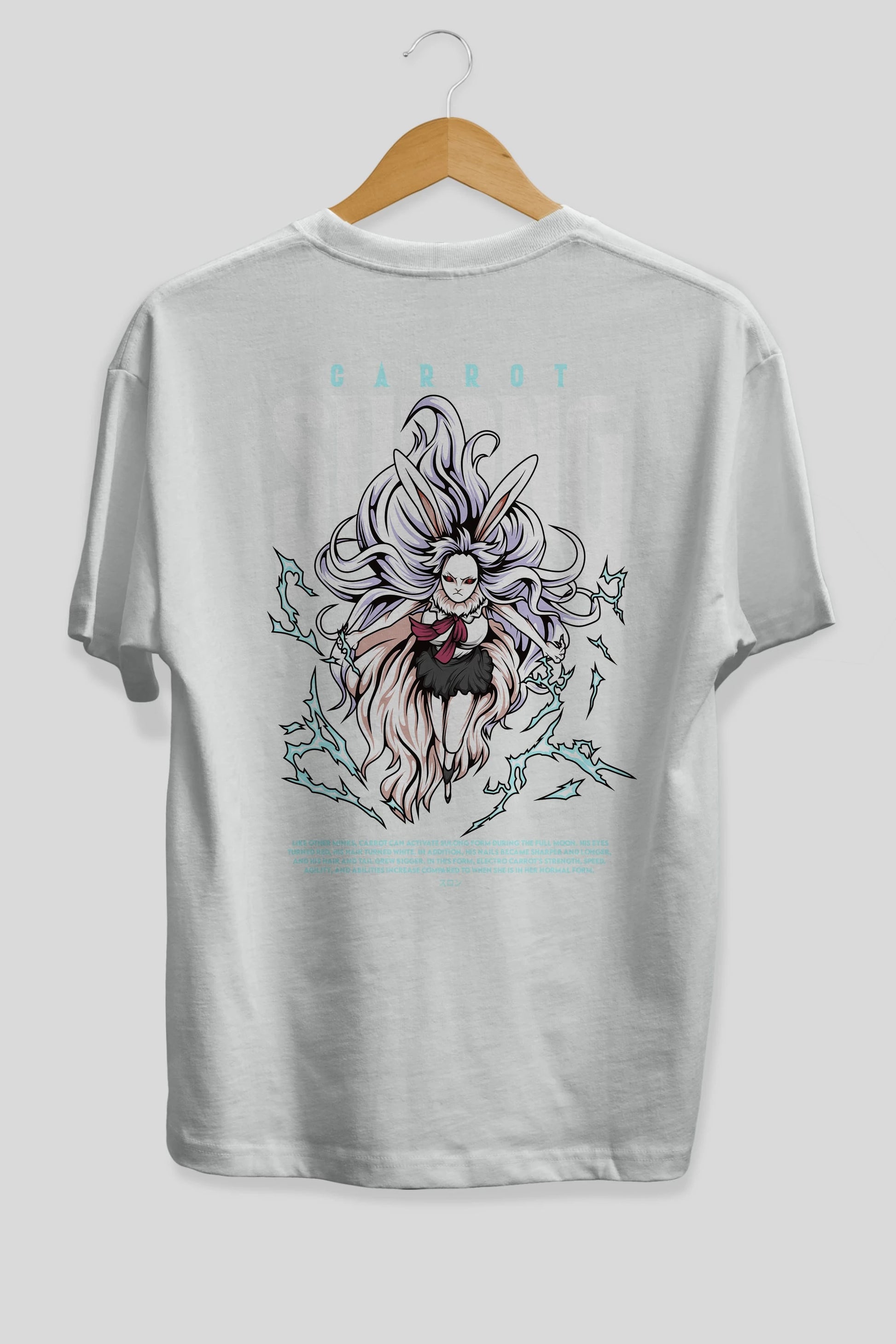 Carrot Sulong Anime Arka Baskılı Oversize t-shirt Erkek Kadın Unisex