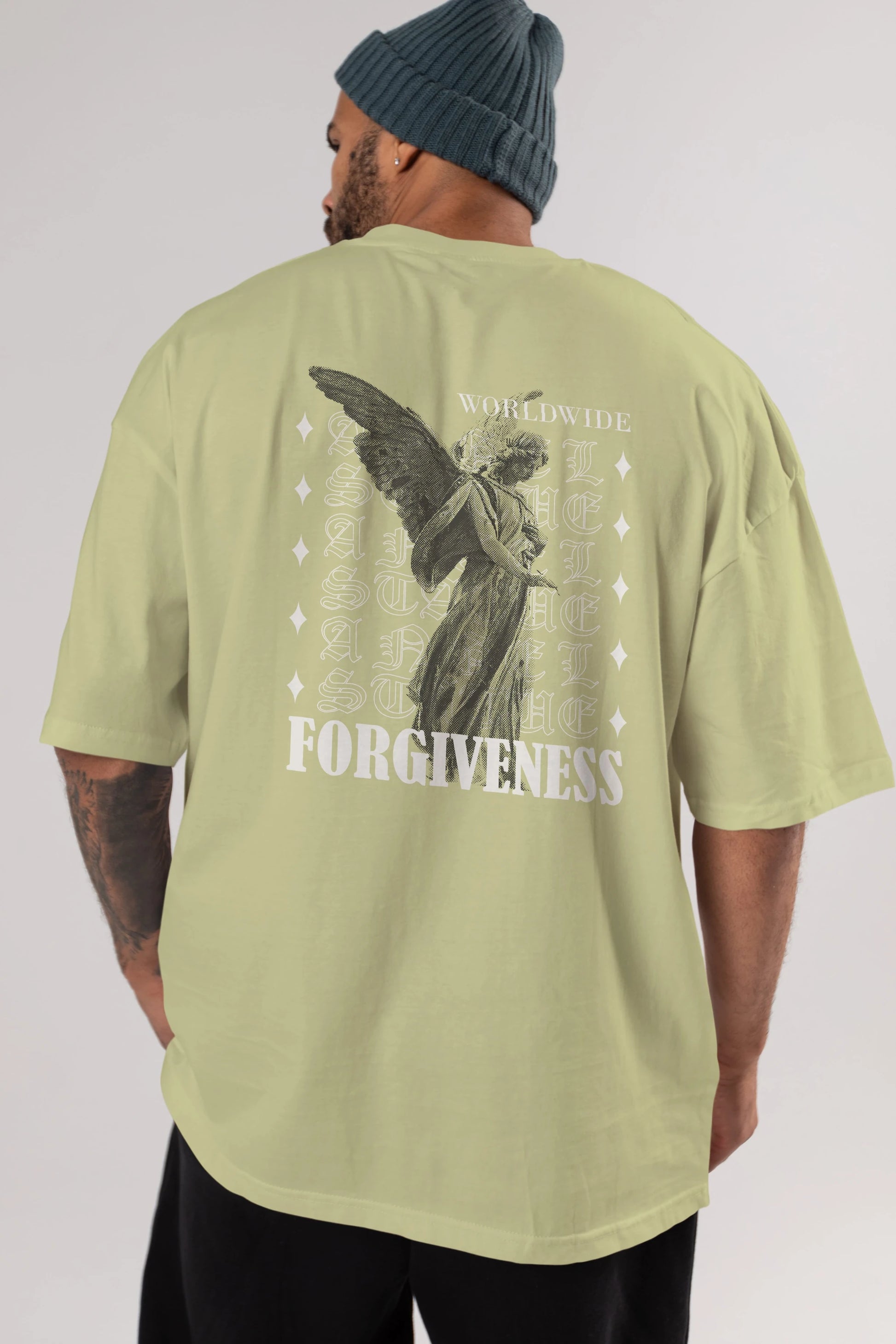 Angel Forgiveness Arka Baskılı Oversize t-shirt Erkek Kadın Unisex