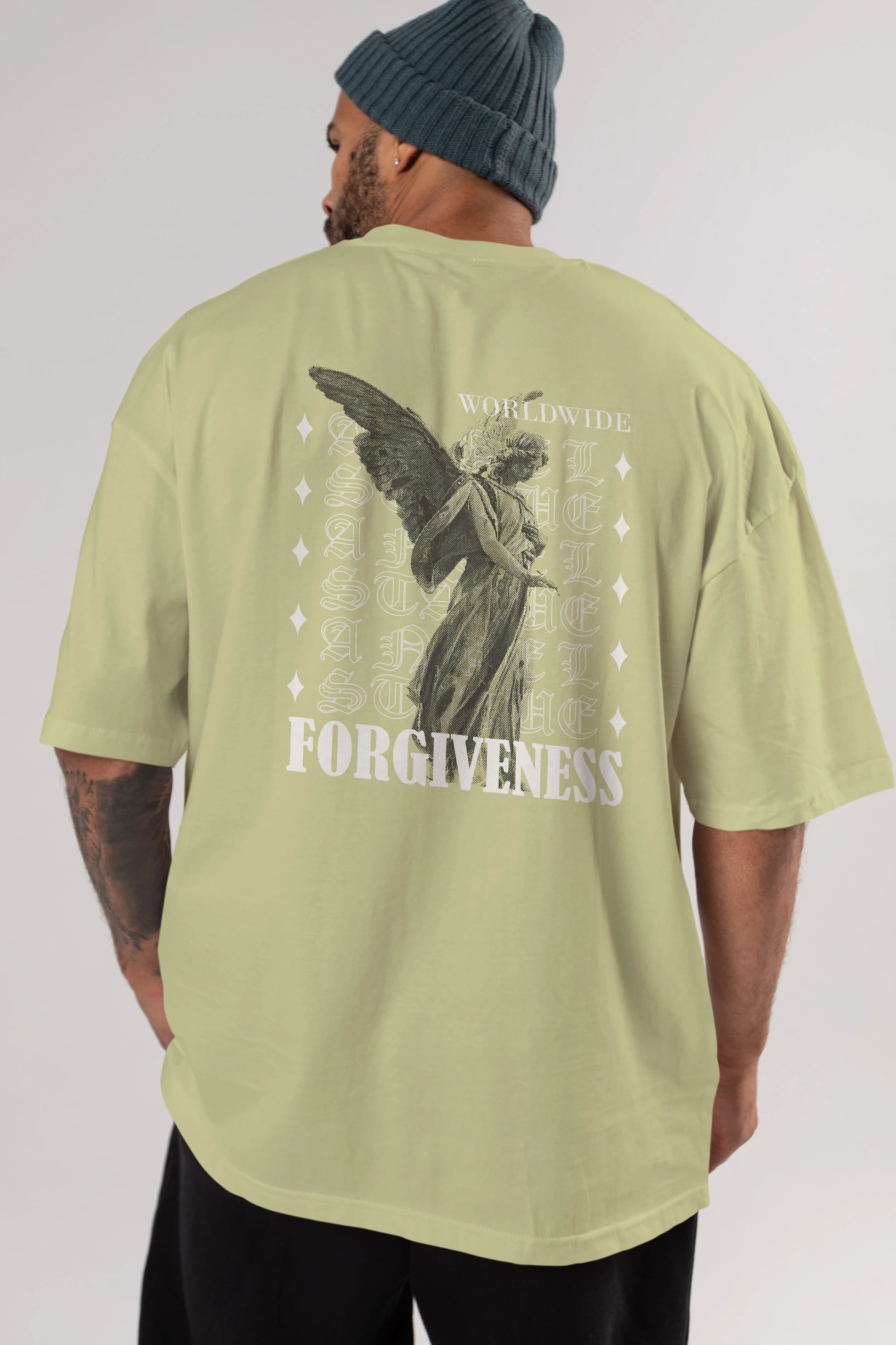 Angel Forgiveness Arka Baskılı Oversize t-shirt Erkek Kadın Unisex