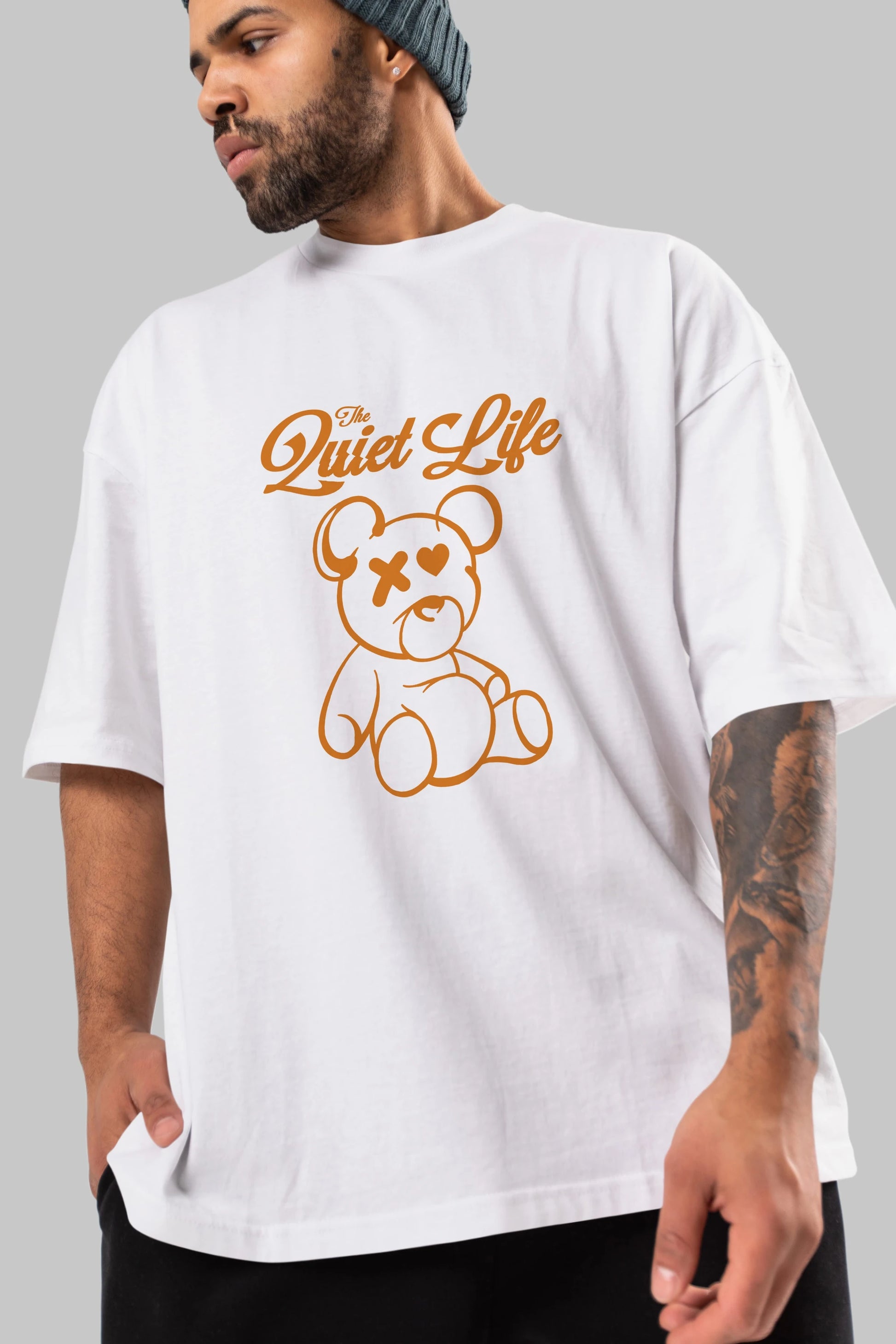 The Life Bear Ön Baskılı Oversize t-shirt Erkek Kadın Unisex