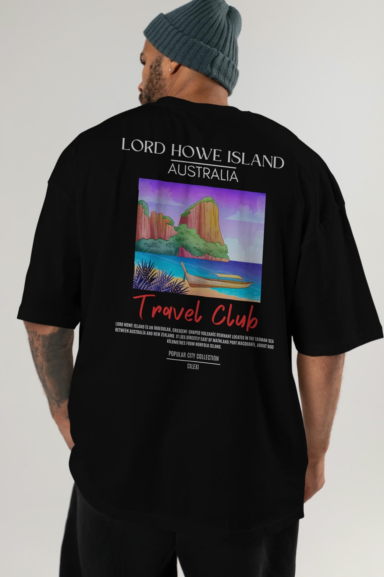 Lord Howe İsland Australia Arka Baskılı Oversize t-shirt Erkek Kadın Pamuk Bisiklet Yaka tişort