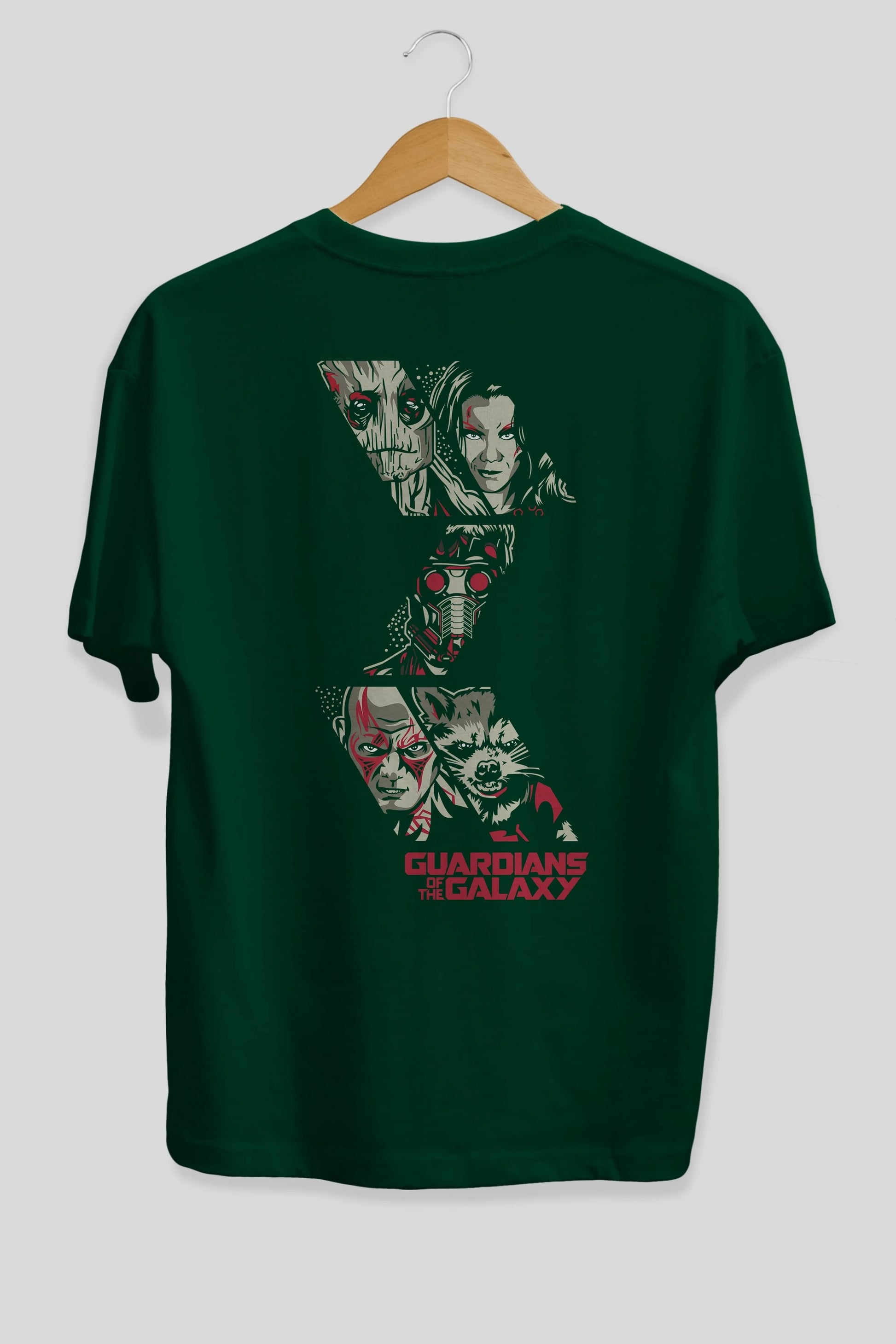 Guardians of The Galaxy (2) Arka Baskılı Oversize t-shirt Erkek Kadın Unisex %100 Pamuk Bisiklet Yaka tişort