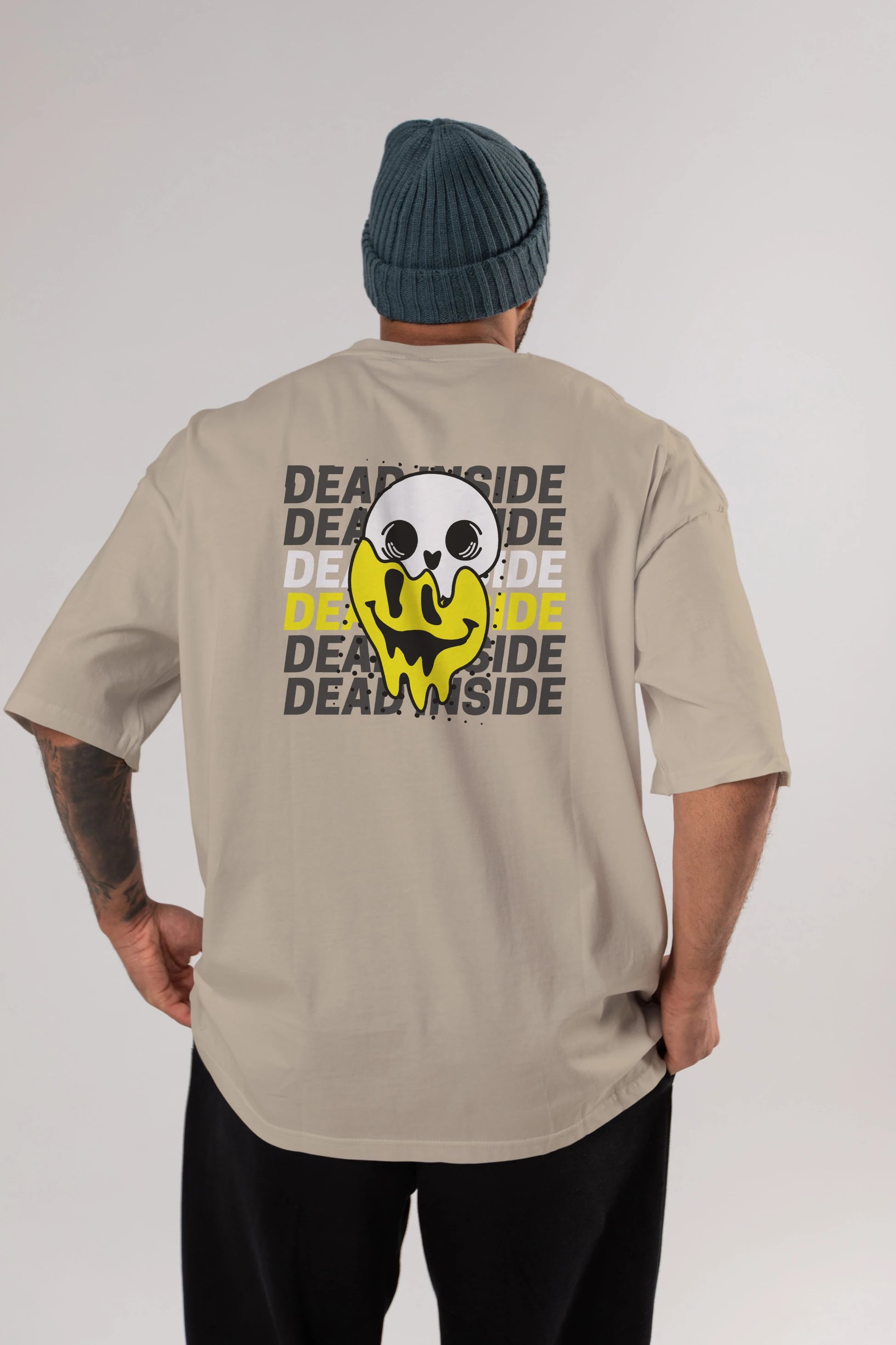 Dead Inside Yazılı Arka Baskılı Oversize t-shirt Erkek Kadın Unisex