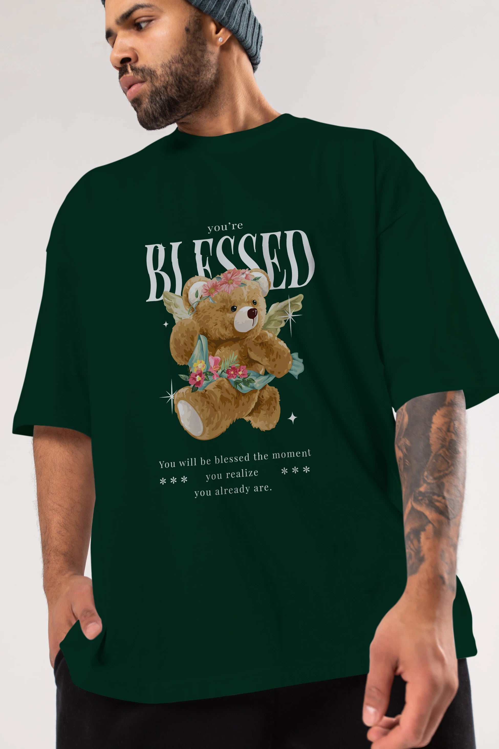You are Blessed Bear Ön Baskılı Oversize t-shirt Erkek Kadın Unisex