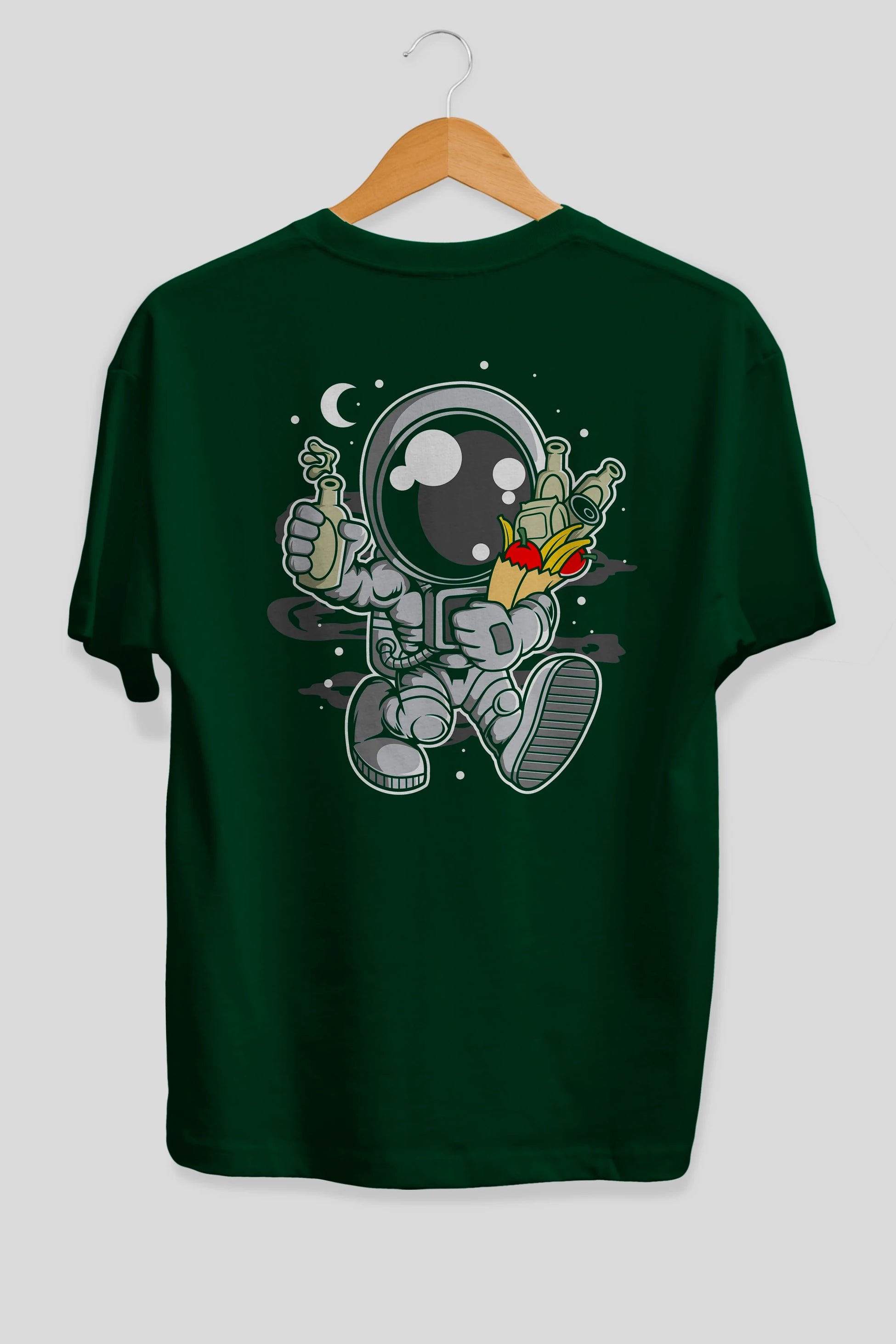 Astronaut Grochery Arka Baskılı Oversize t-shirt Erkek Kadın Unisex