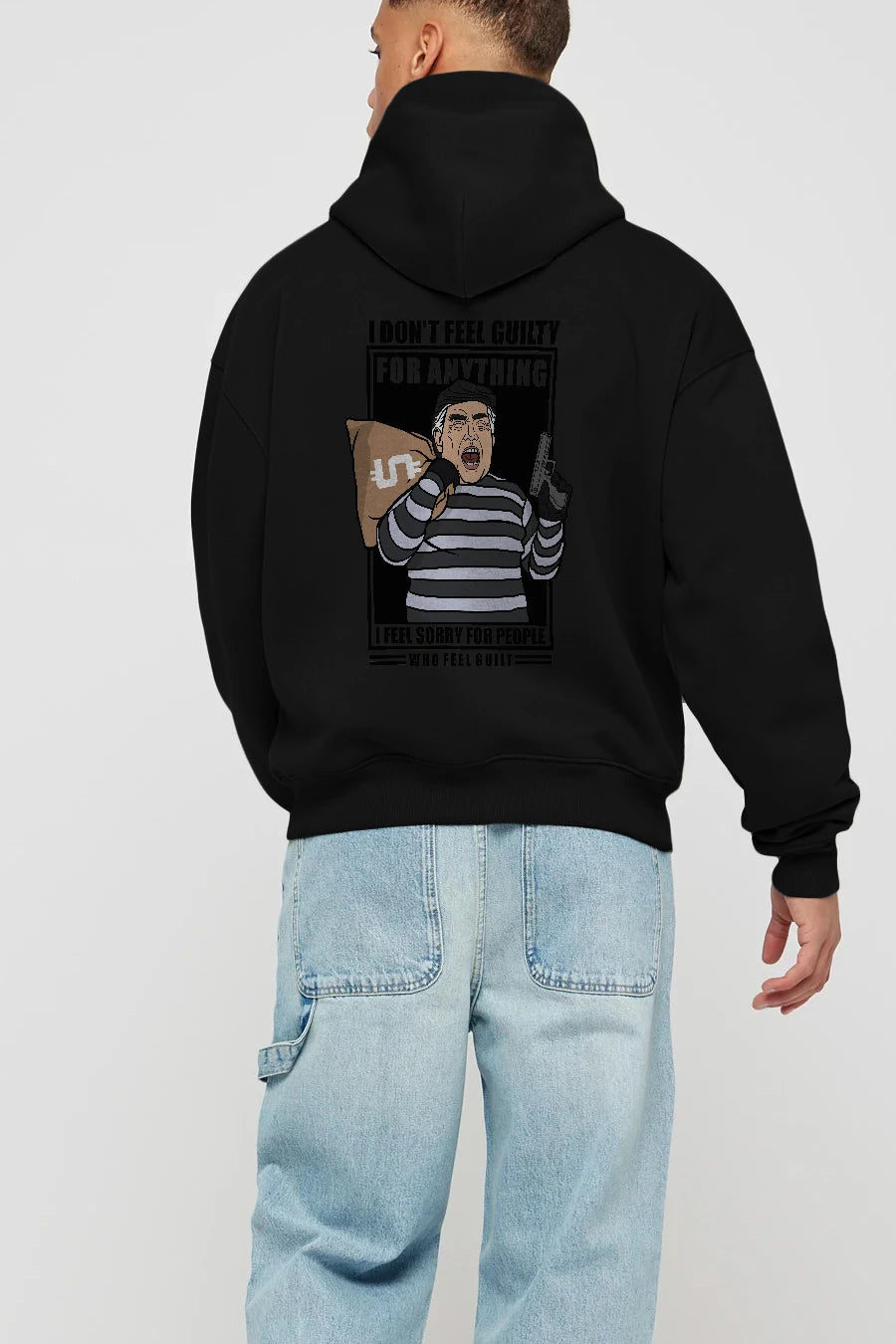 Criminal Trump Arka Baskılı Hoodie Oversize Kapüşonlu Sweatshirt Erkek Kadın Unisex