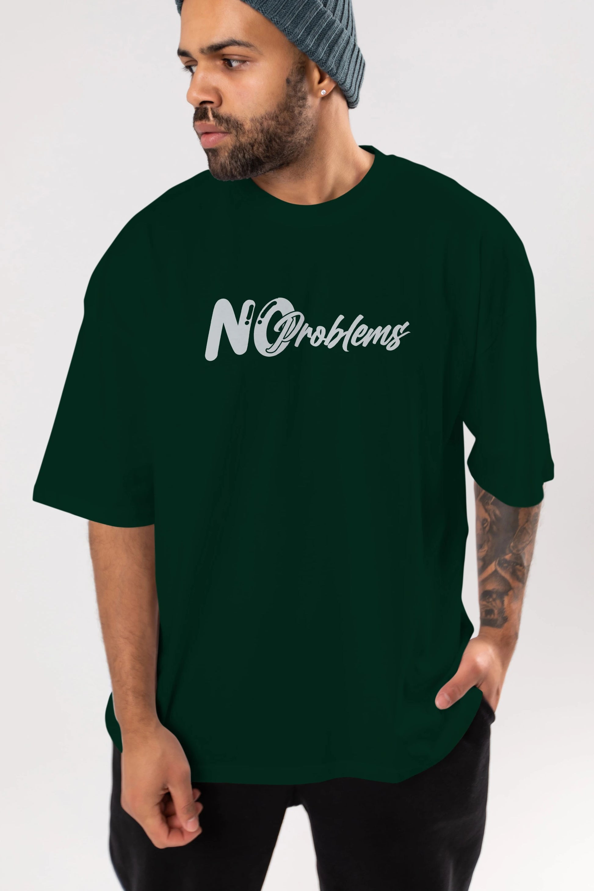 No Problems Ön Baskılı Oversize t-shirt %100 pamuk Erkek Kadın Unisex