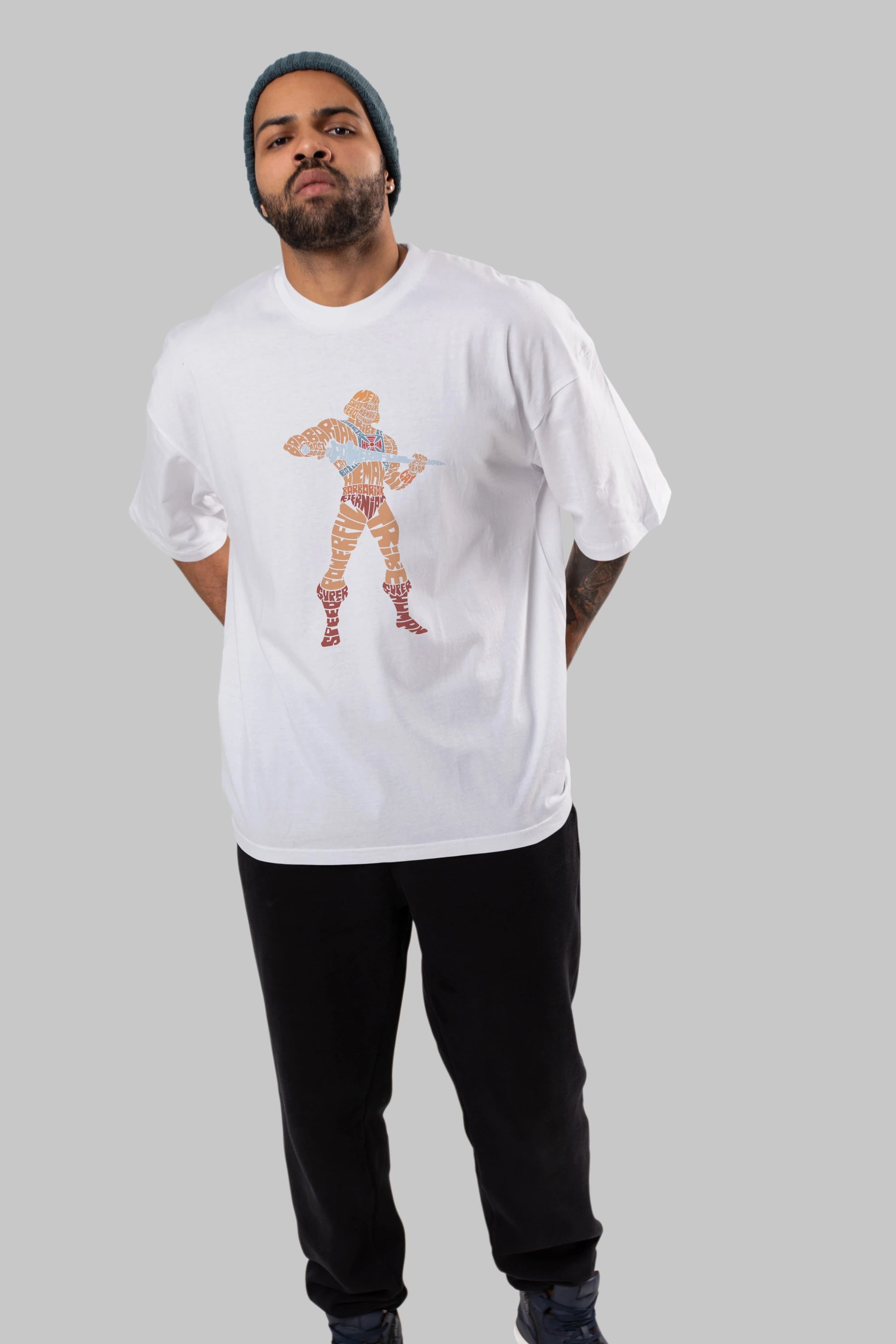 Heman Ön Baskılı Oversize t-shirt %100 pamuk Erkek Kadın Unisex