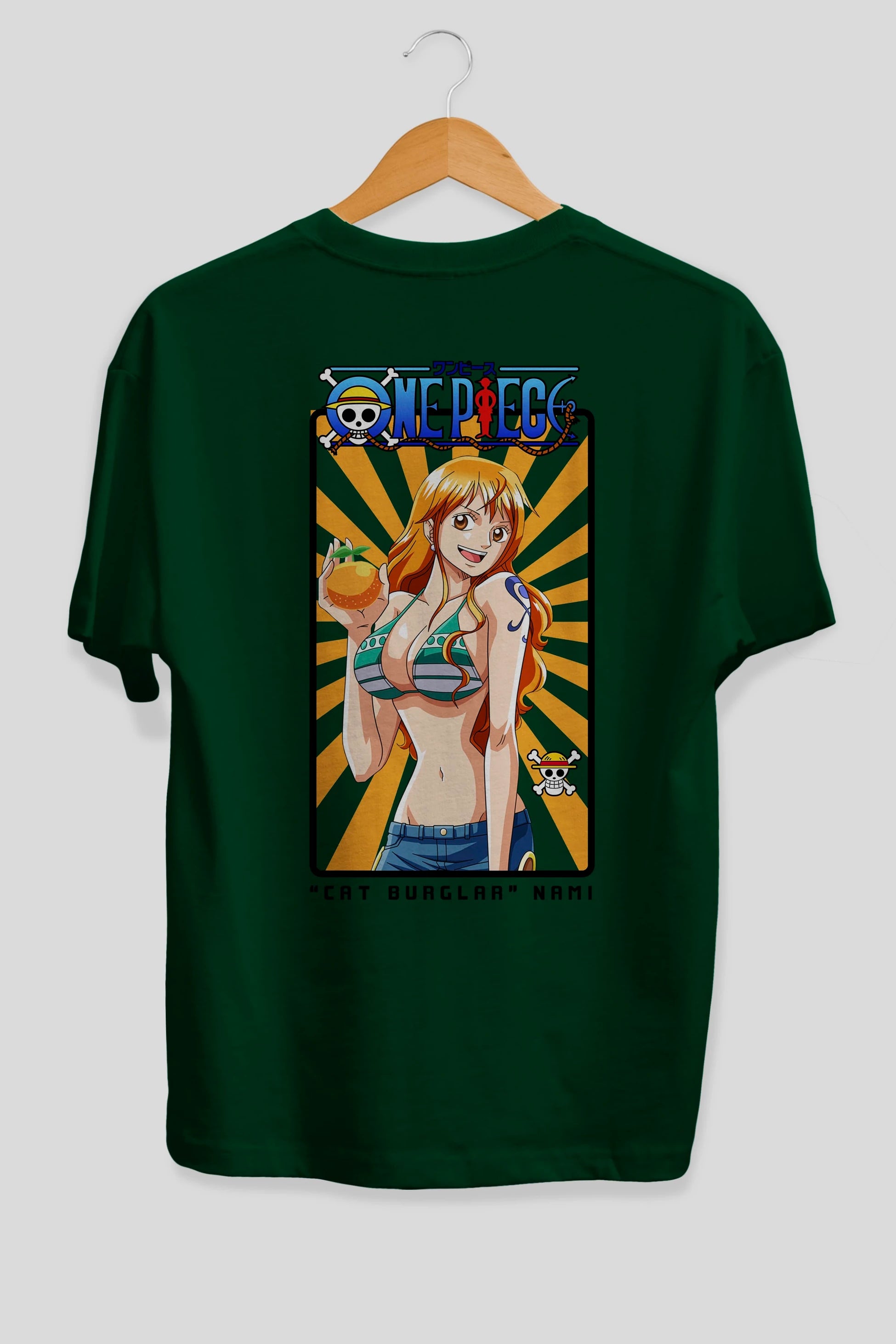 Nami Anime Arka Baskılı Oversize t-shirt Erkek Kadın Unisex %100 pamuk tişort