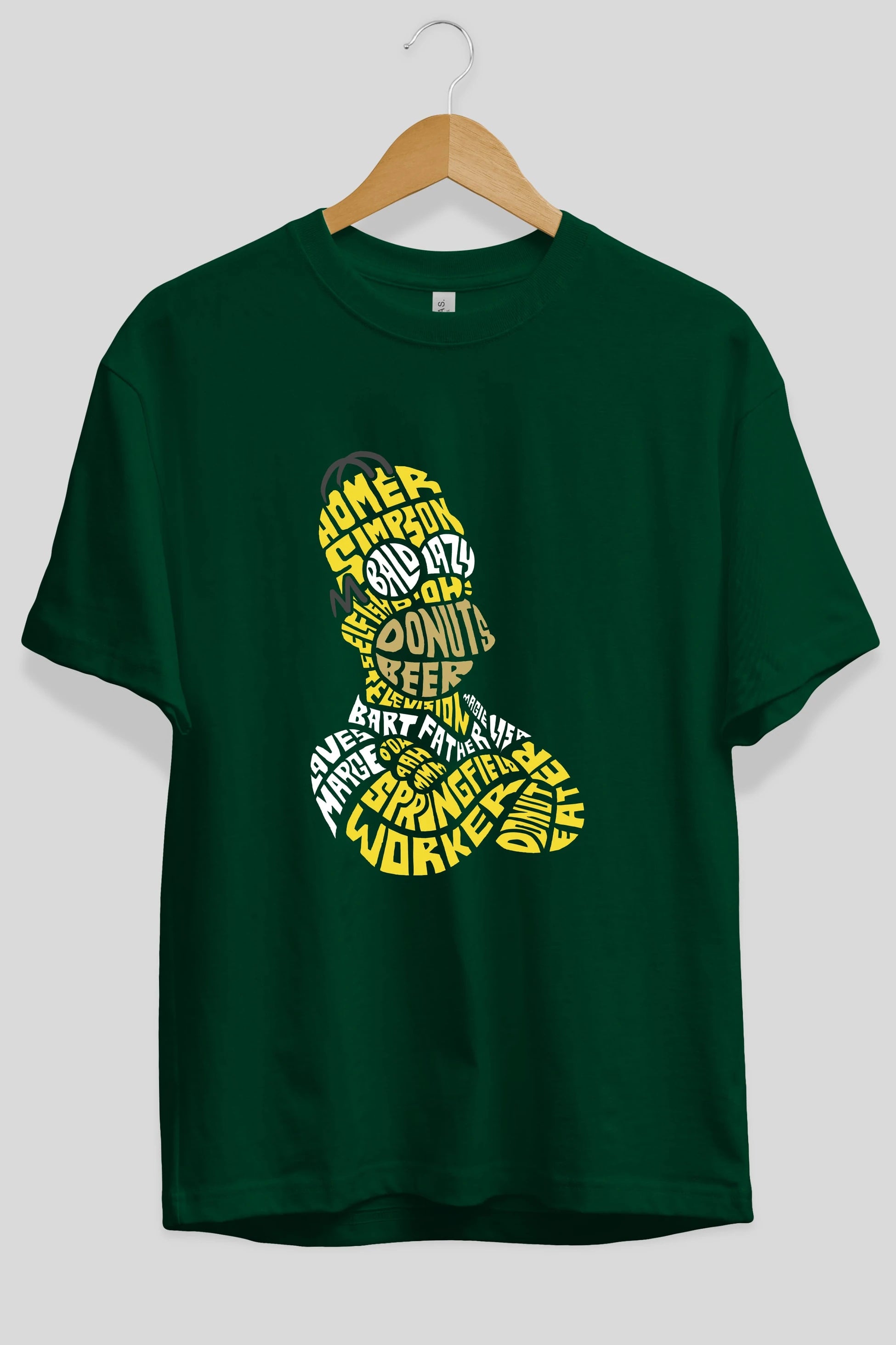 Homer Simpson Ön Baskılı Oversize t-shirt %100 pamuk Erkek Kadın Unisex